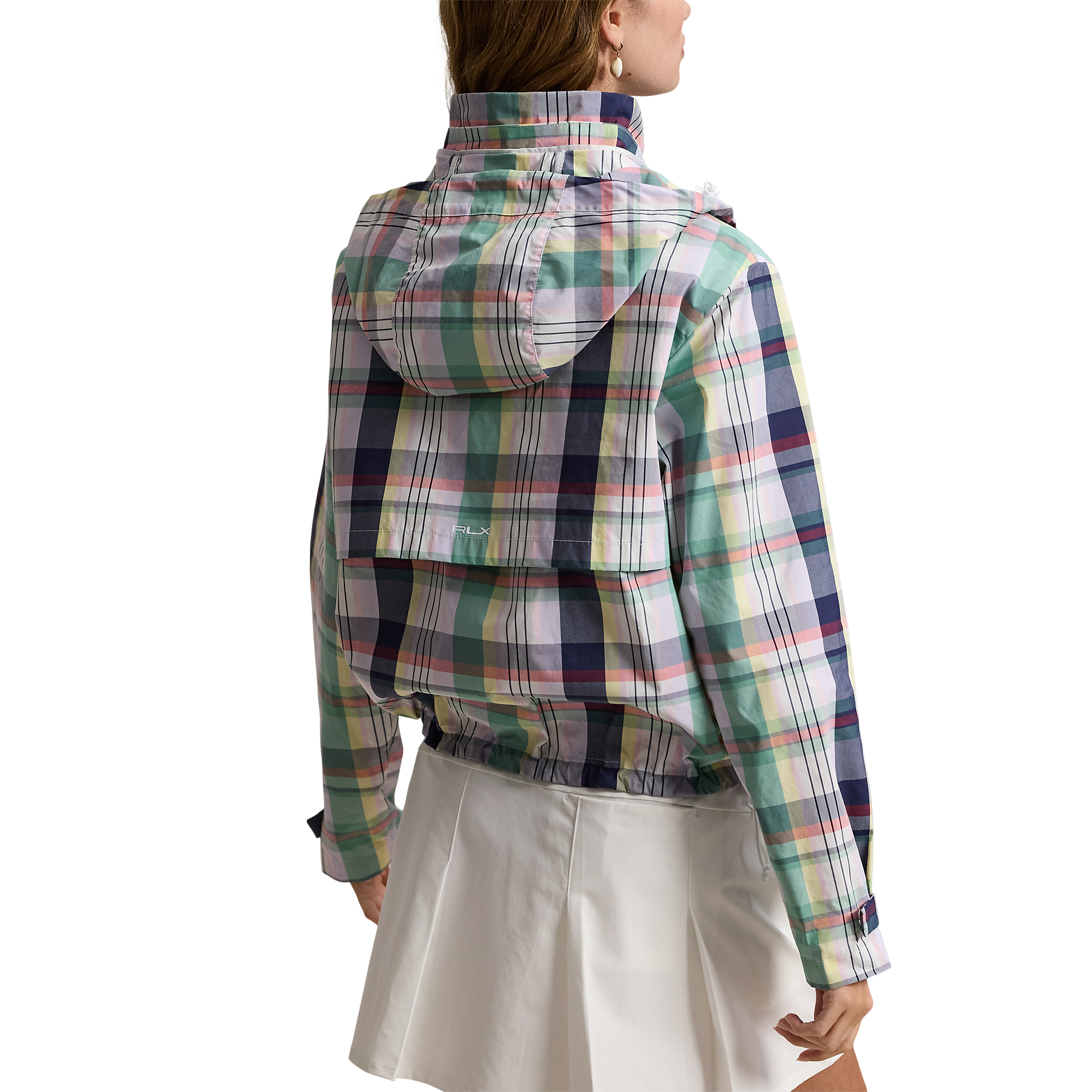 Plaid Full Zip Women's Golf Rain Jacket