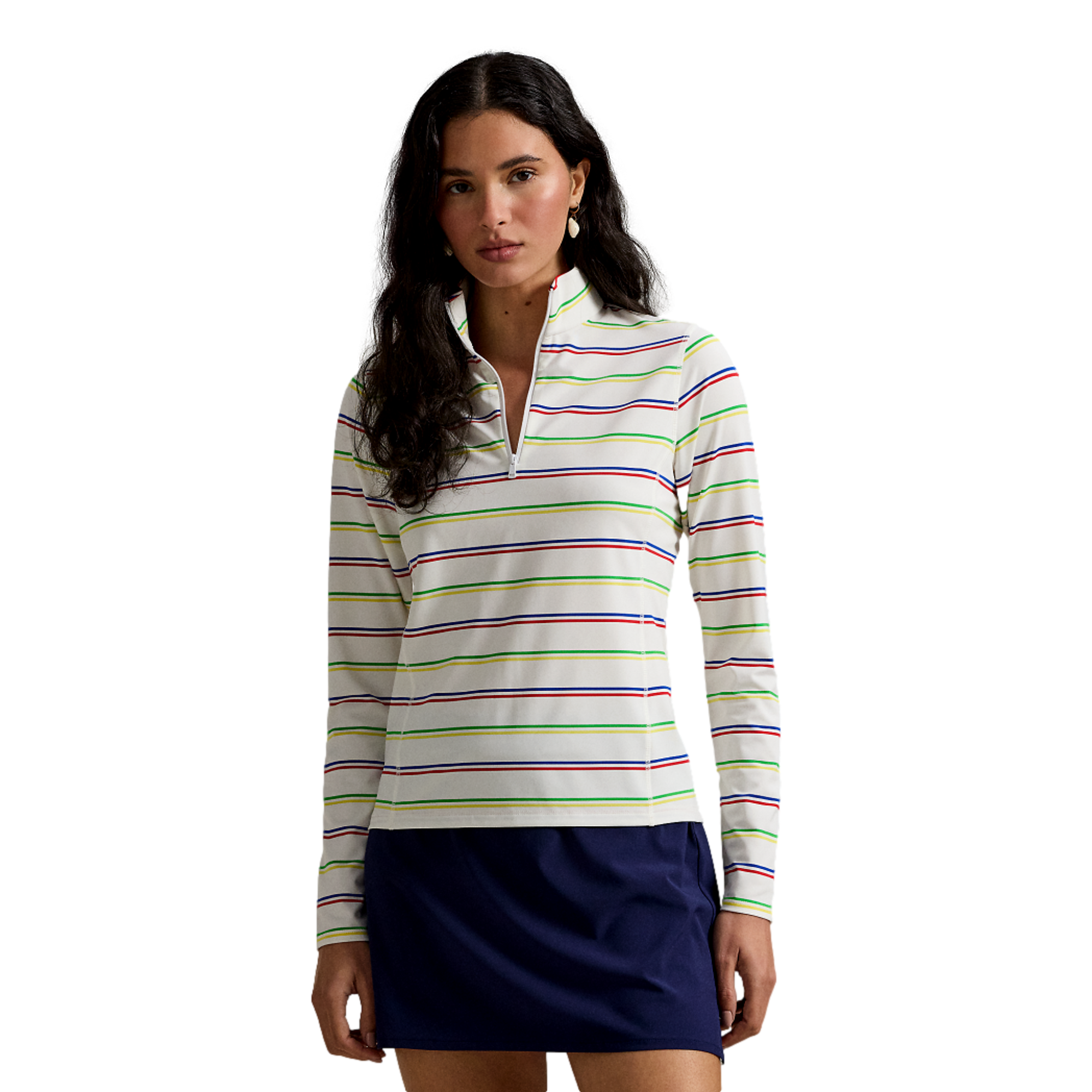 RLX Ralph Lauren Striped Lightweight Airflow Women's Golf Quarter Zip