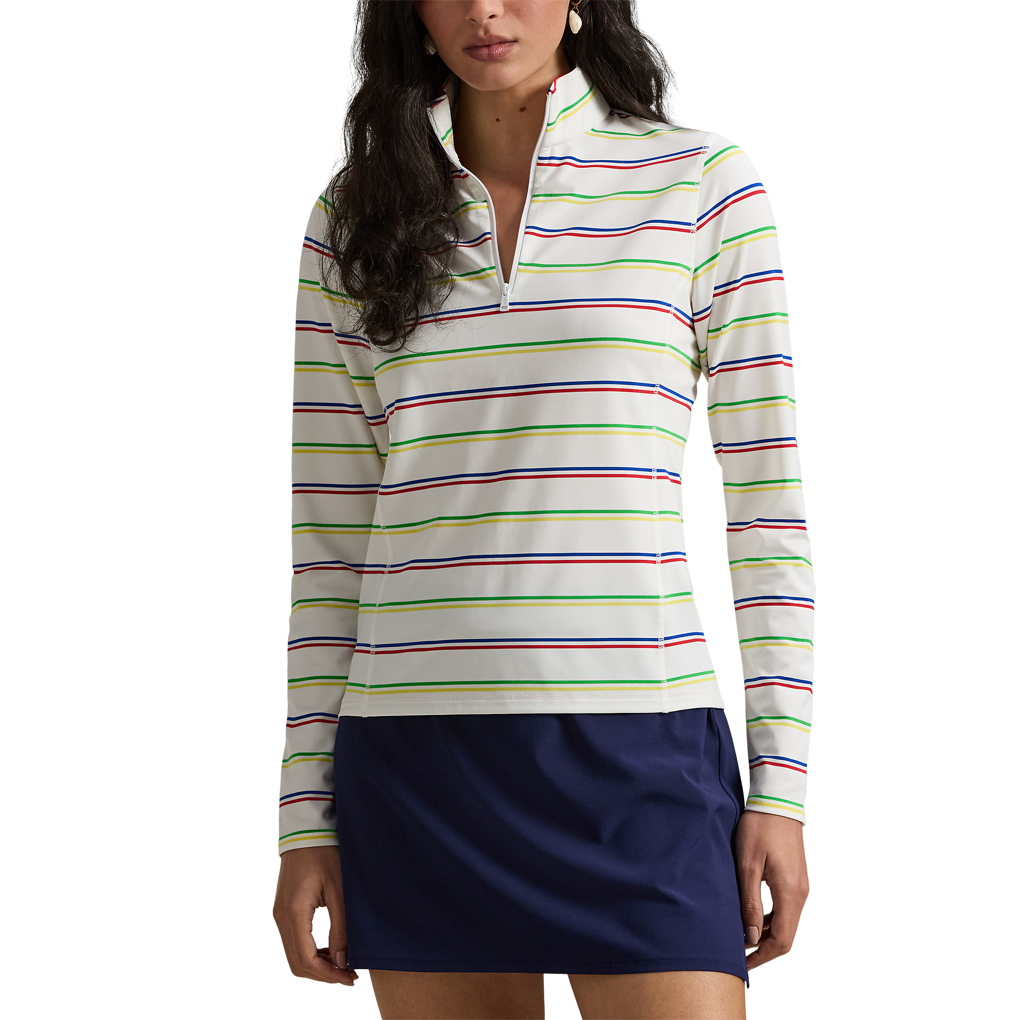 Striped Lightweight Airflow Women's Golf Quarter Zip