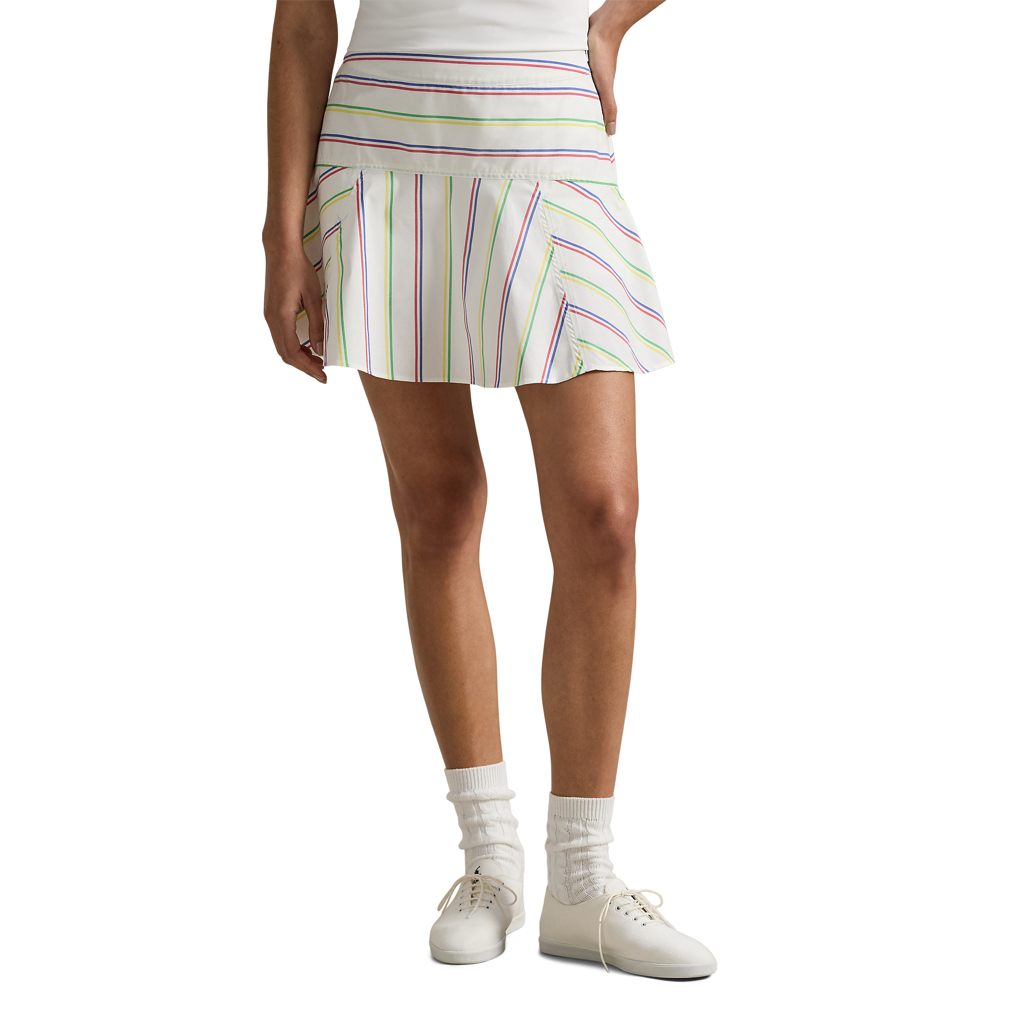 Striped Poplin Stretch Women's 15" Golf Skort