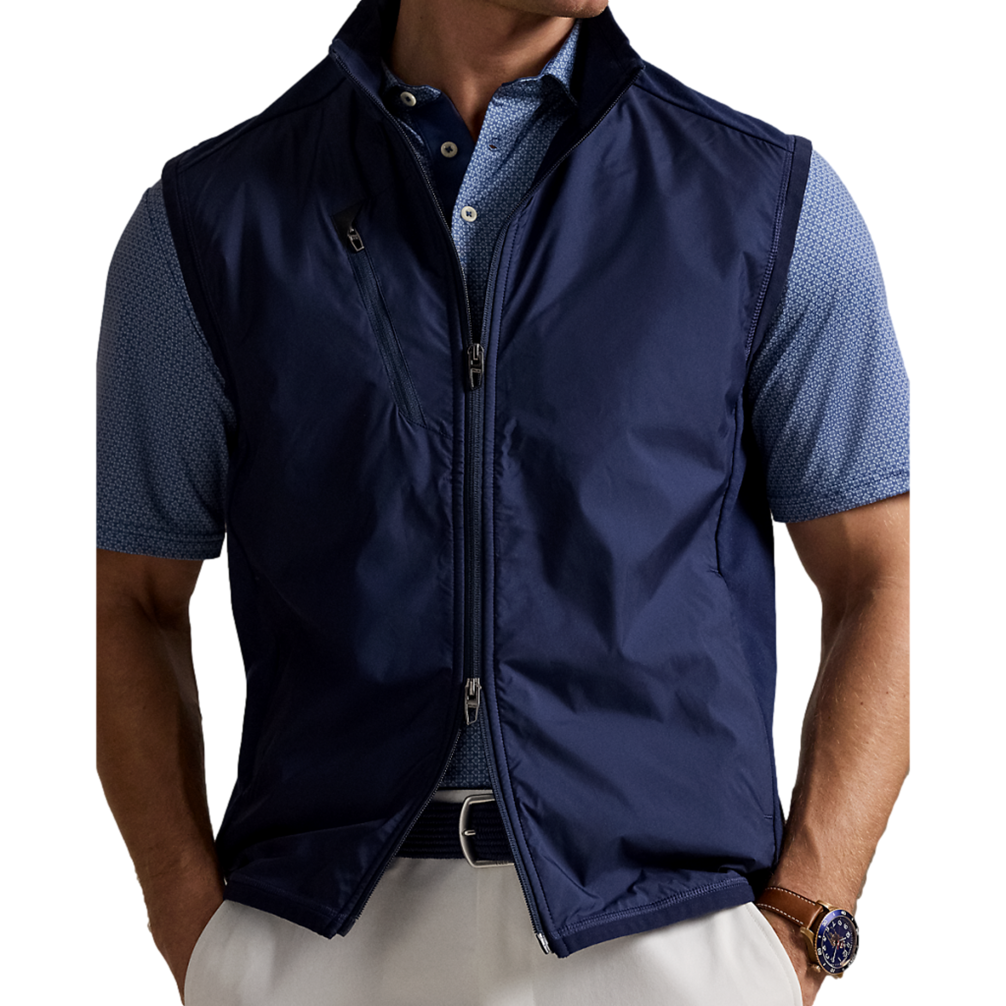 Tech Terry Knit Men's Full Zip Golf Vest