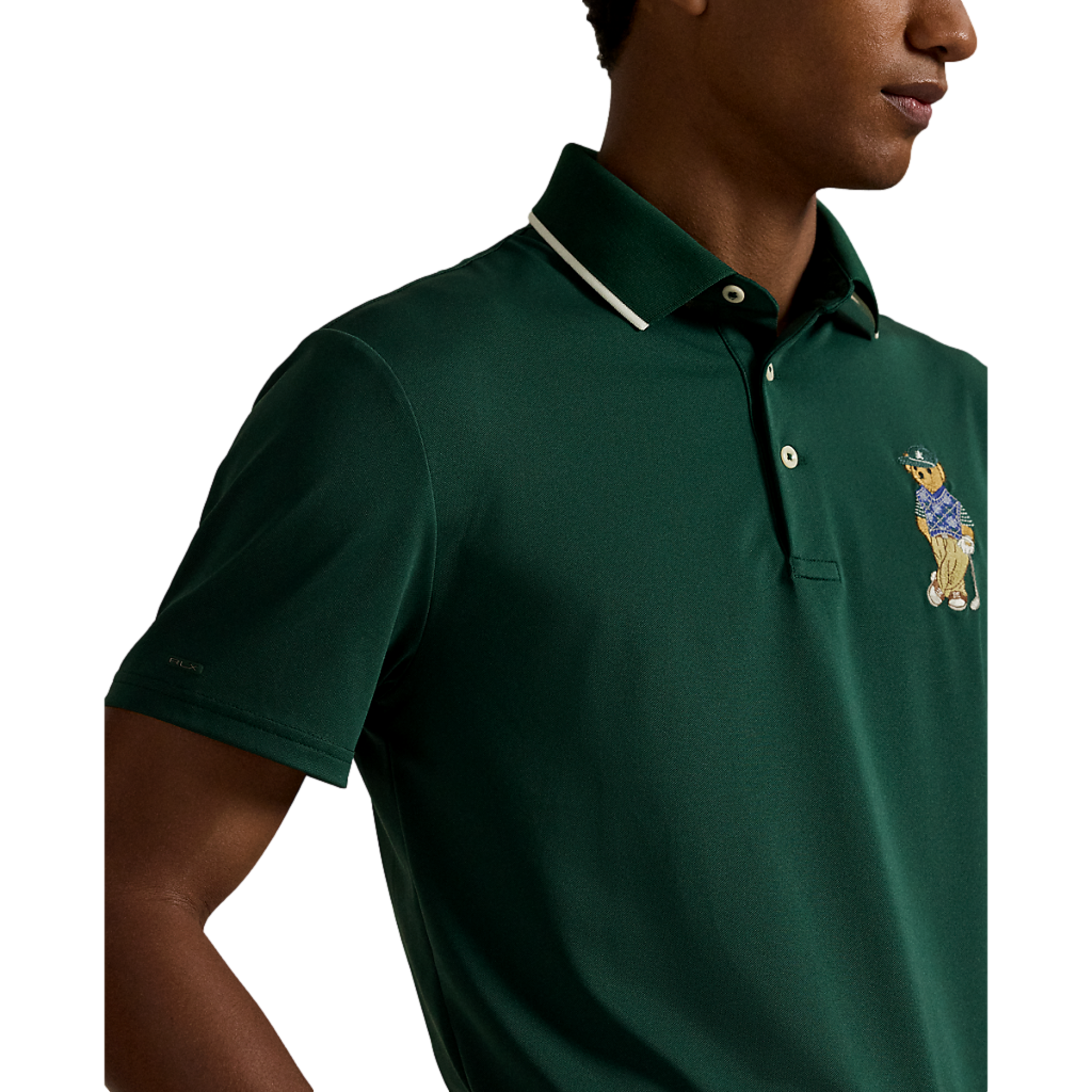 Pique Knit Polo Bear Men's Golf Polo Shirt