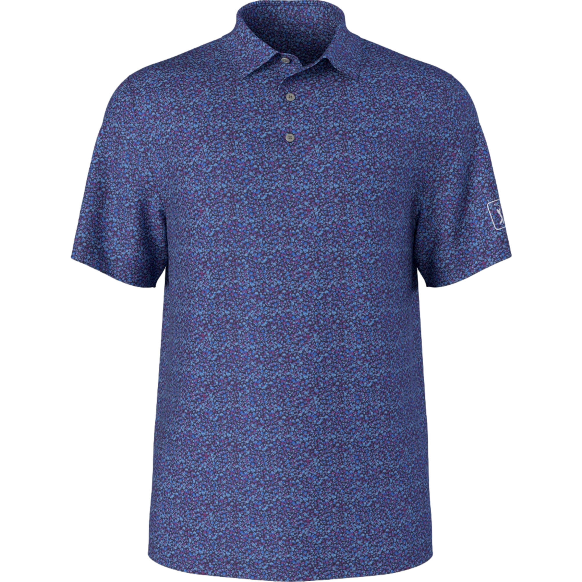 All Over Micro Floral Boys Short Sleeve Golf Polo Shirt