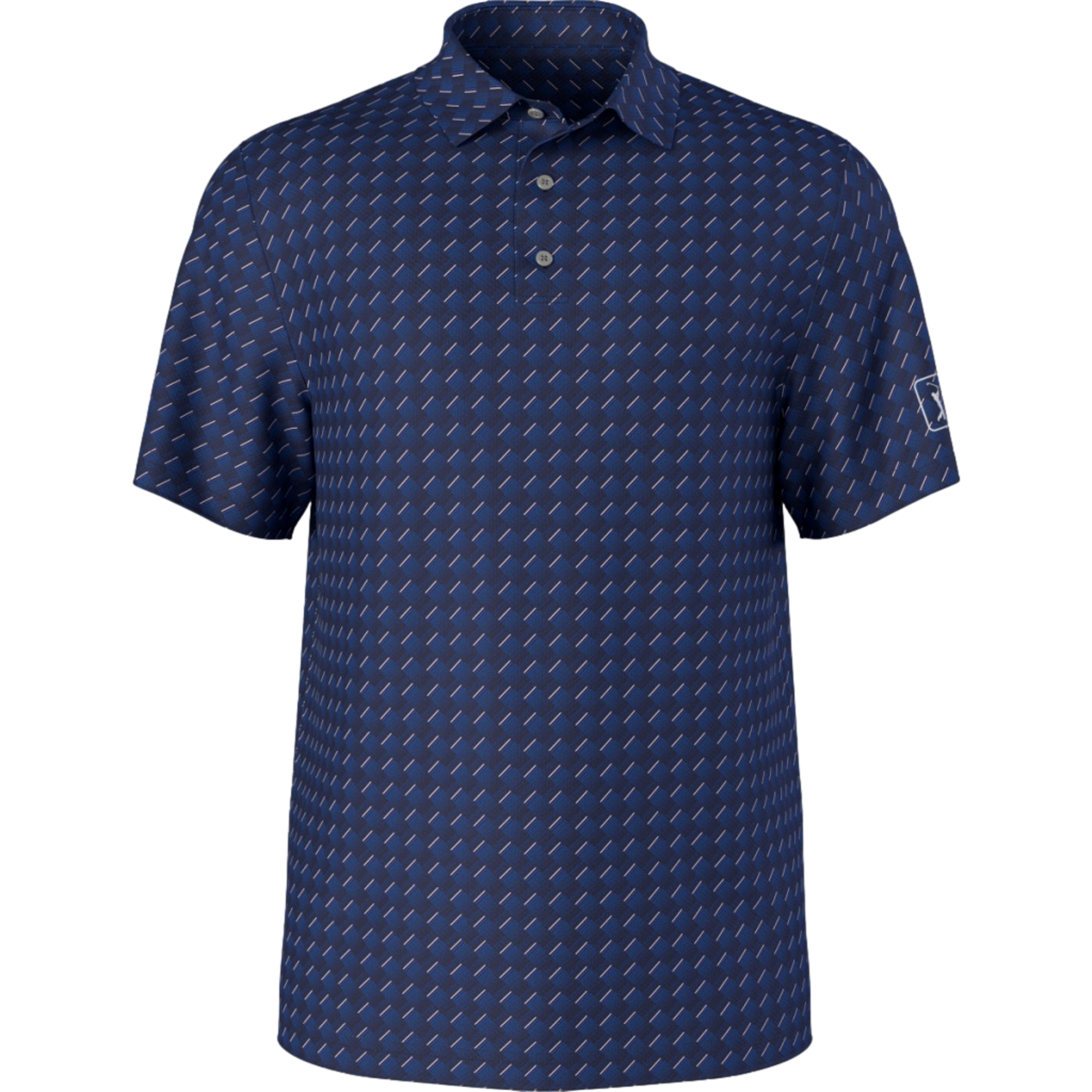 All-Over Motion Geo Print Boys Short Sleeve Golf Polo Shirt