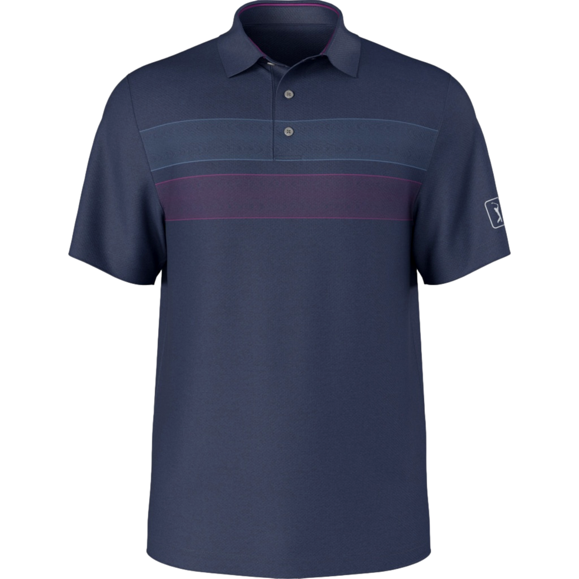 Motion Chest Stripe Print Short Sleeve Boys Golf Polo Shirt