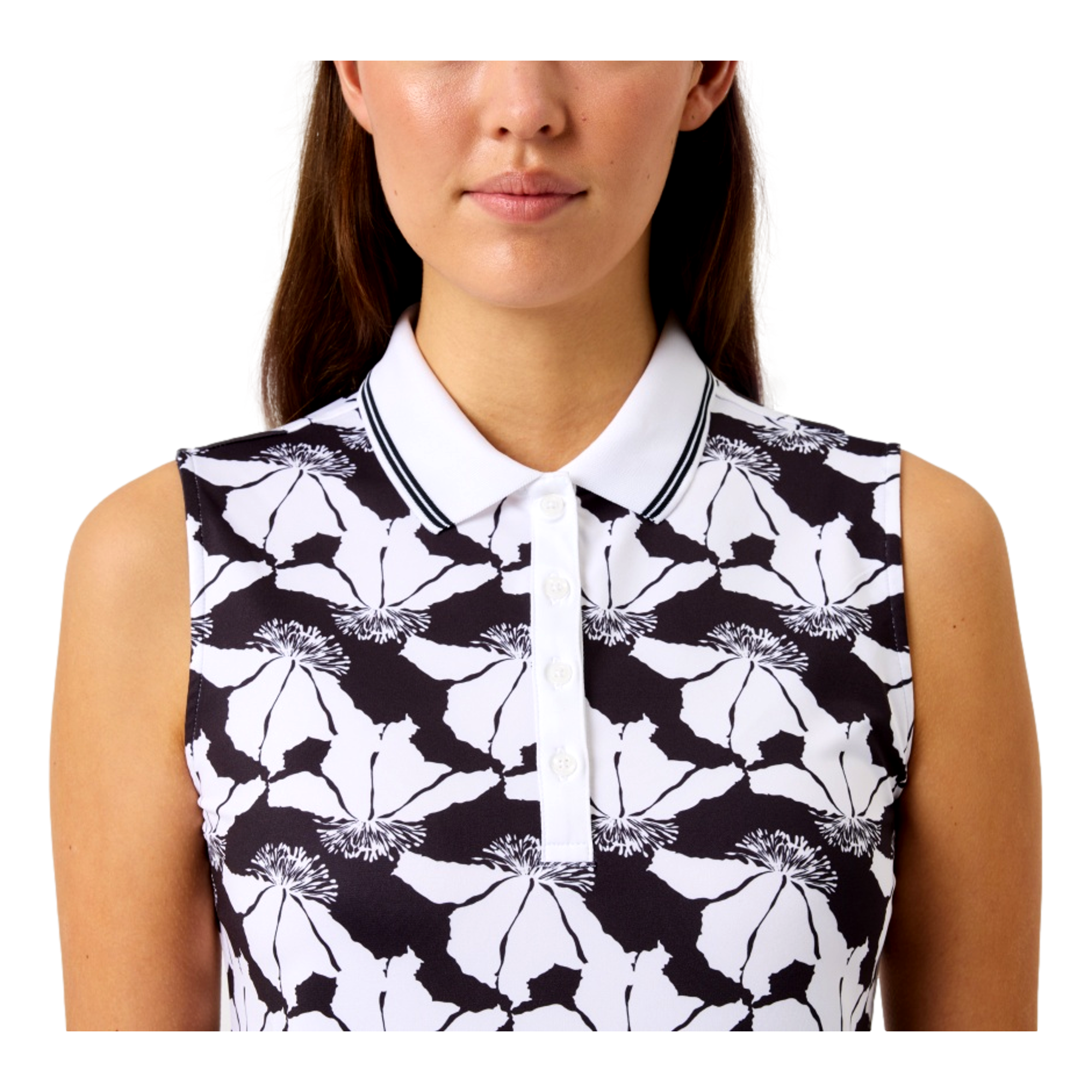 Printed Women's Sleeveless Golf Polo Shirt