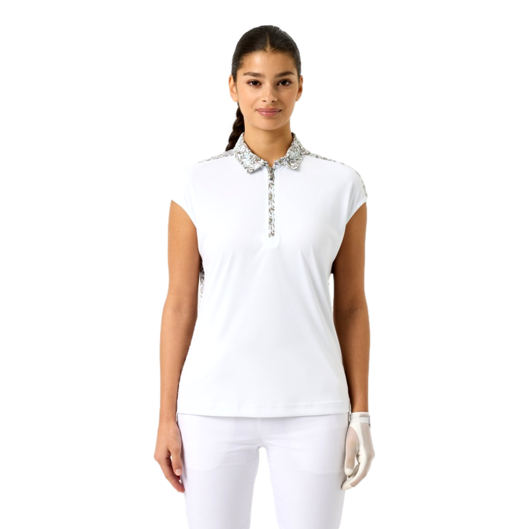Printed Cap Women's Short Sleeve Golf Polo Shirt