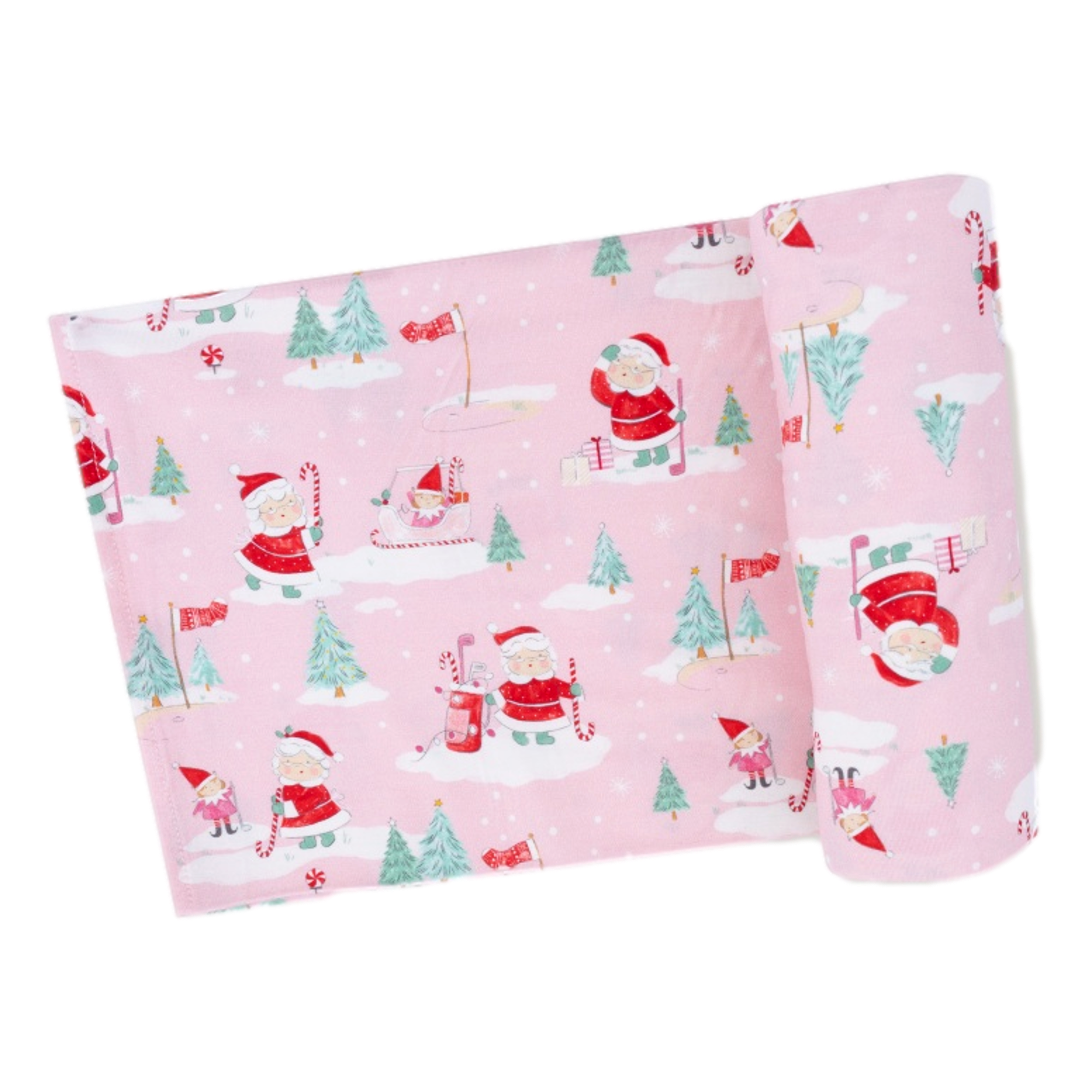 Golfing Mrs. Claus and Elves Swaddle Blanket