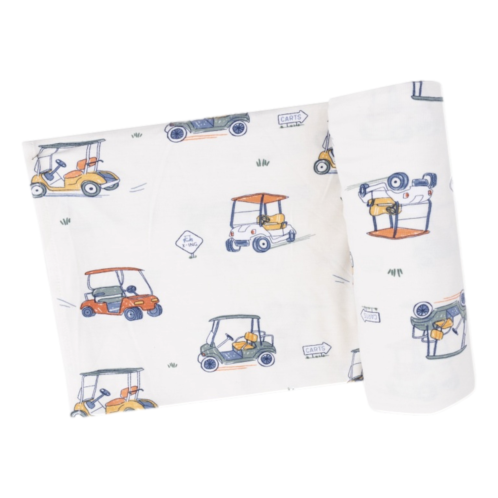 Zooming Golf Carts Swaddle Blanket