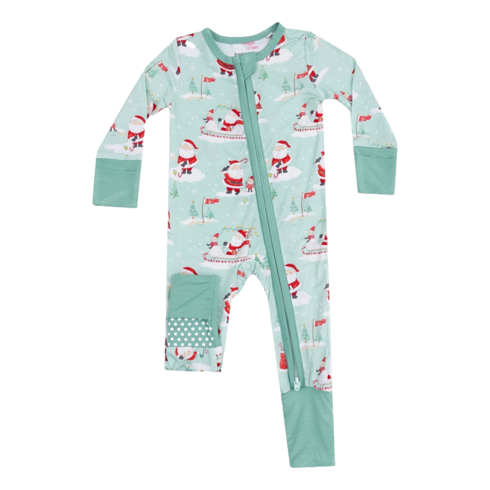 Golfing Santa and Elves - 2 Way Zipper Romper