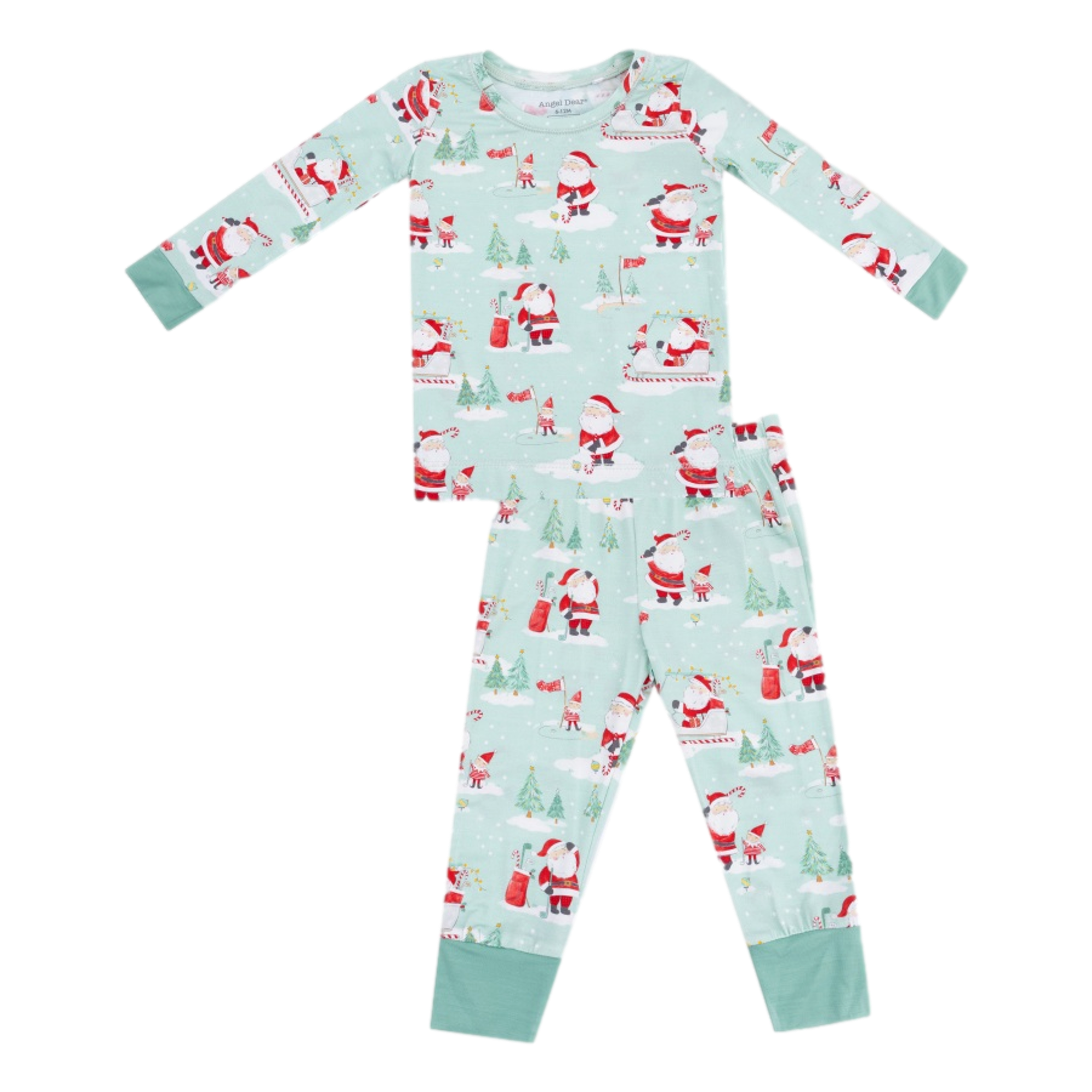 Golfing Santa and Elves - Long Sleeve Loungewear Set
