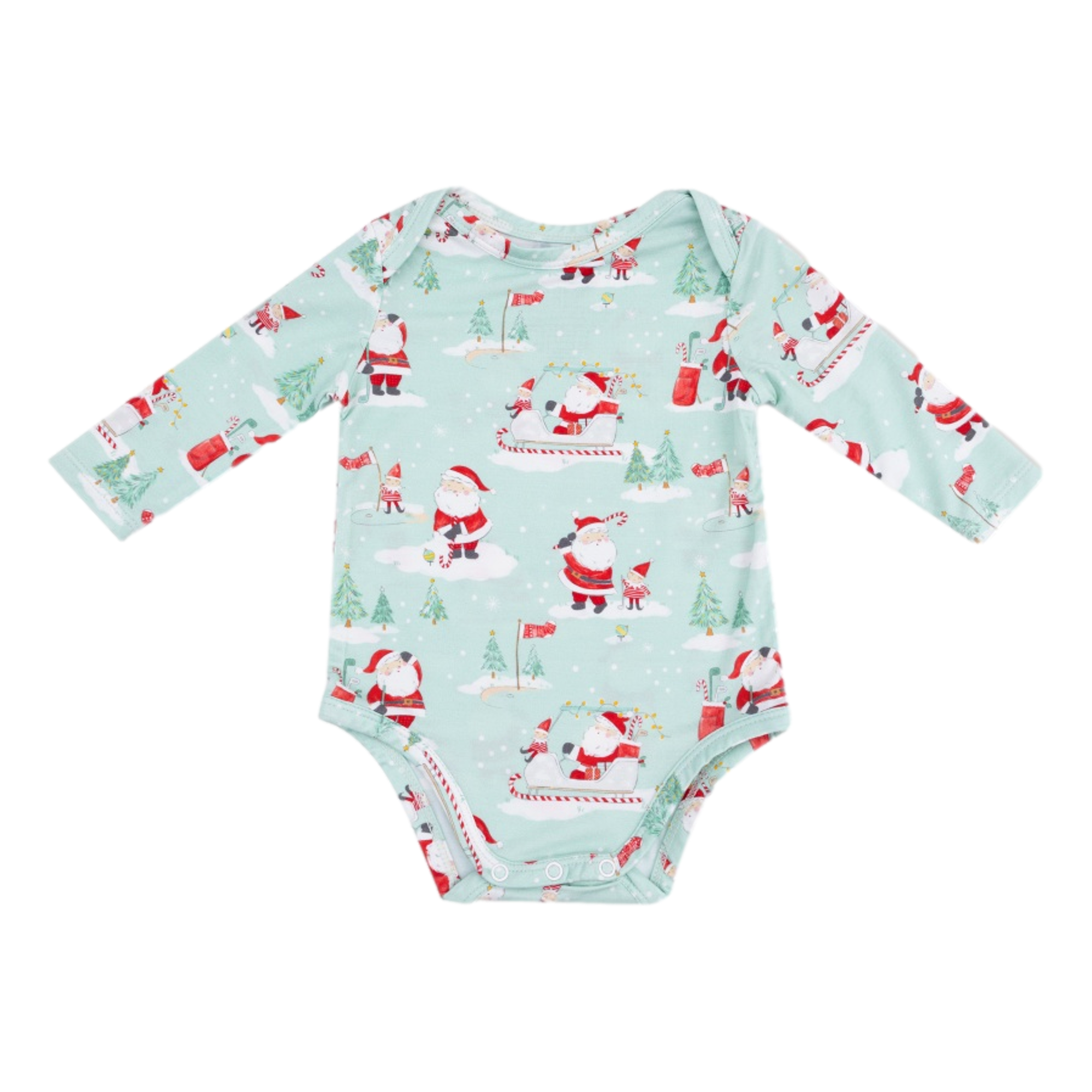 Golfing Santa and Elves - Lap Shoulder Bodysuit