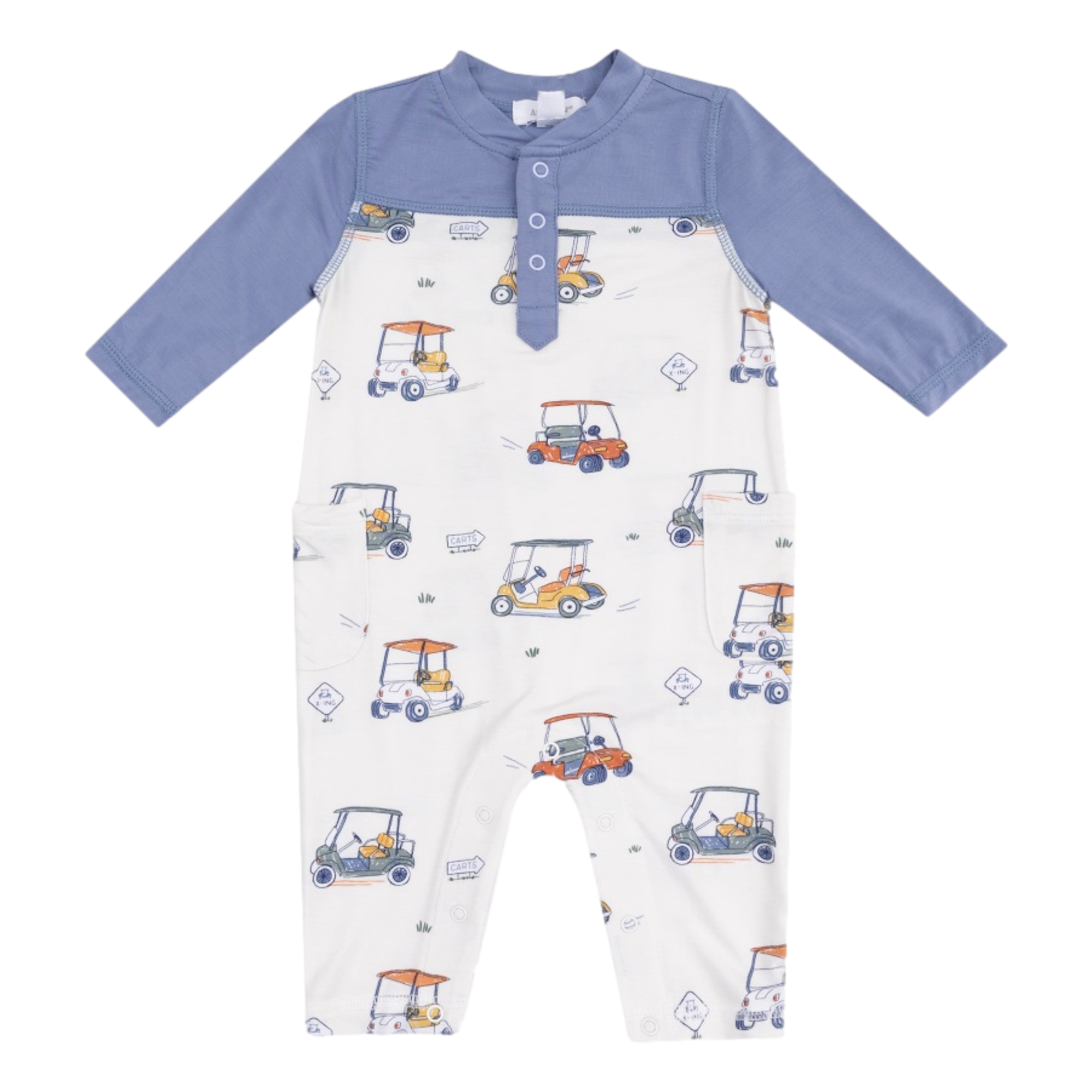 Zooming Golf Carts - Romper w/ Contrast Sleeves