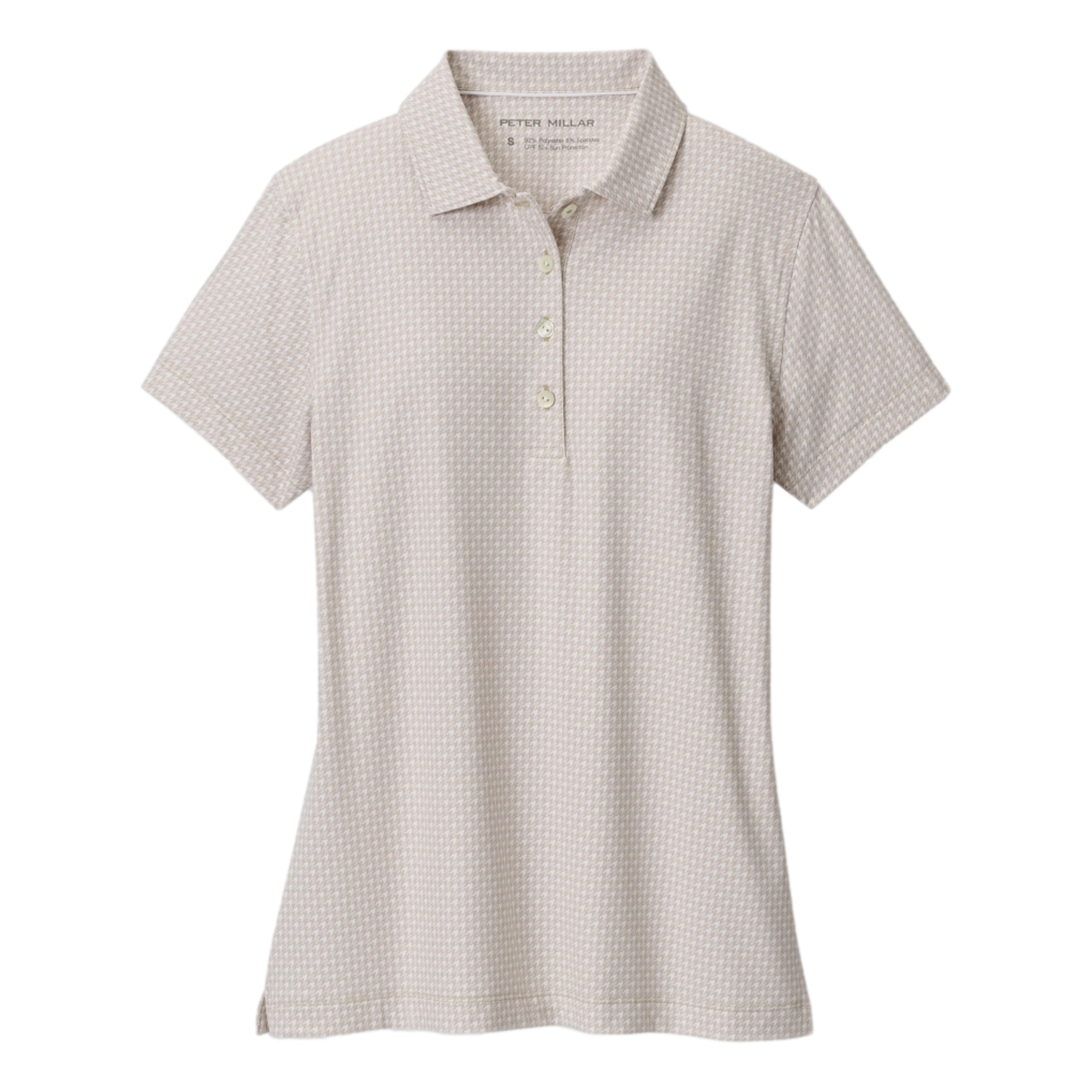 Houndstooth Print Women's Short Sleeve Golf Polo Shirt