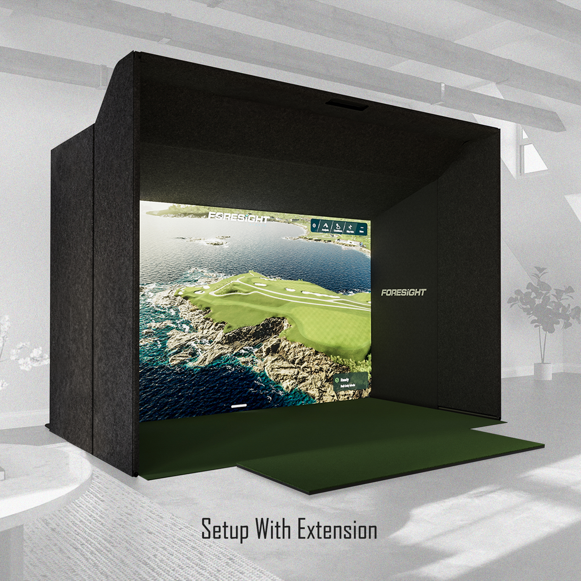 Sim In A Box Golf Simulator Bundle - Complete Simulator Kit with GCHawk Launch Monitor