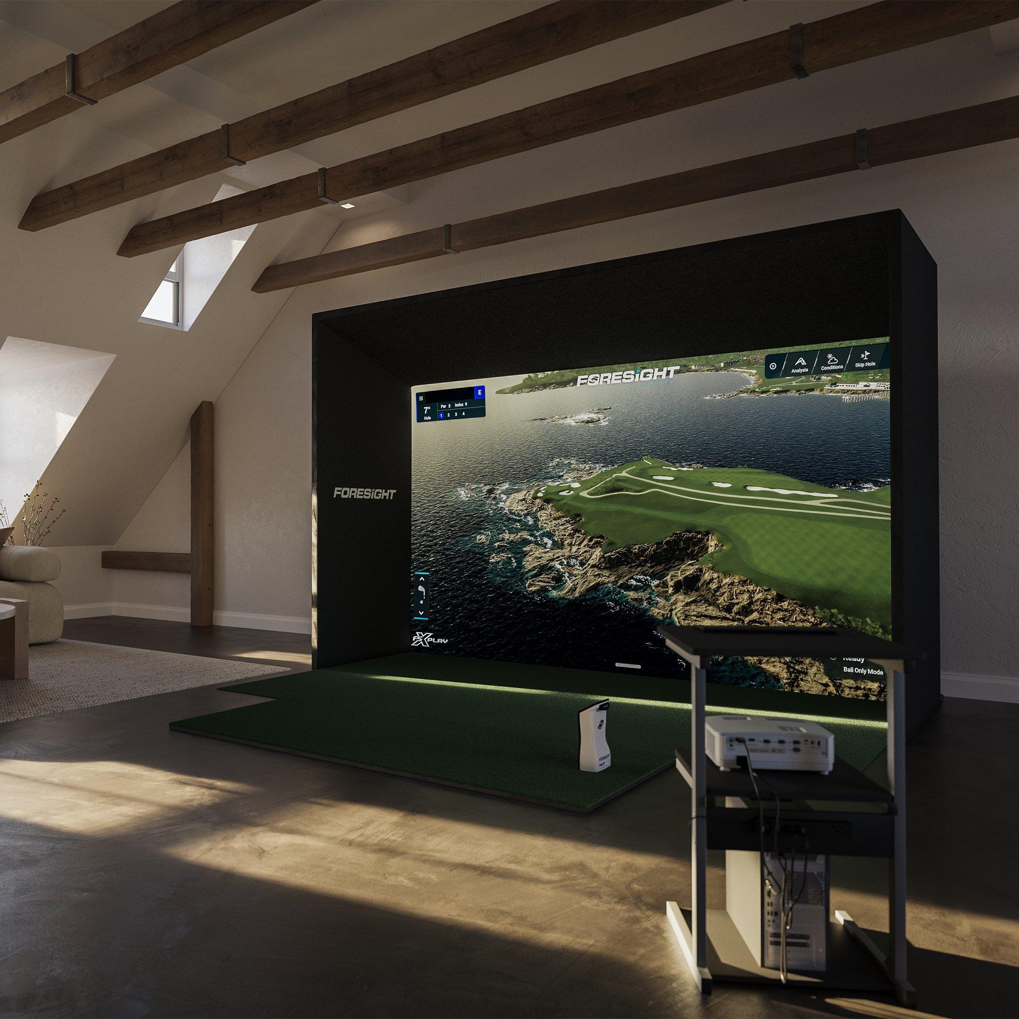 Sim In A Box Golf Simulator Bundle - Complete Simulator Kit with QuadMAX Launch Monitor