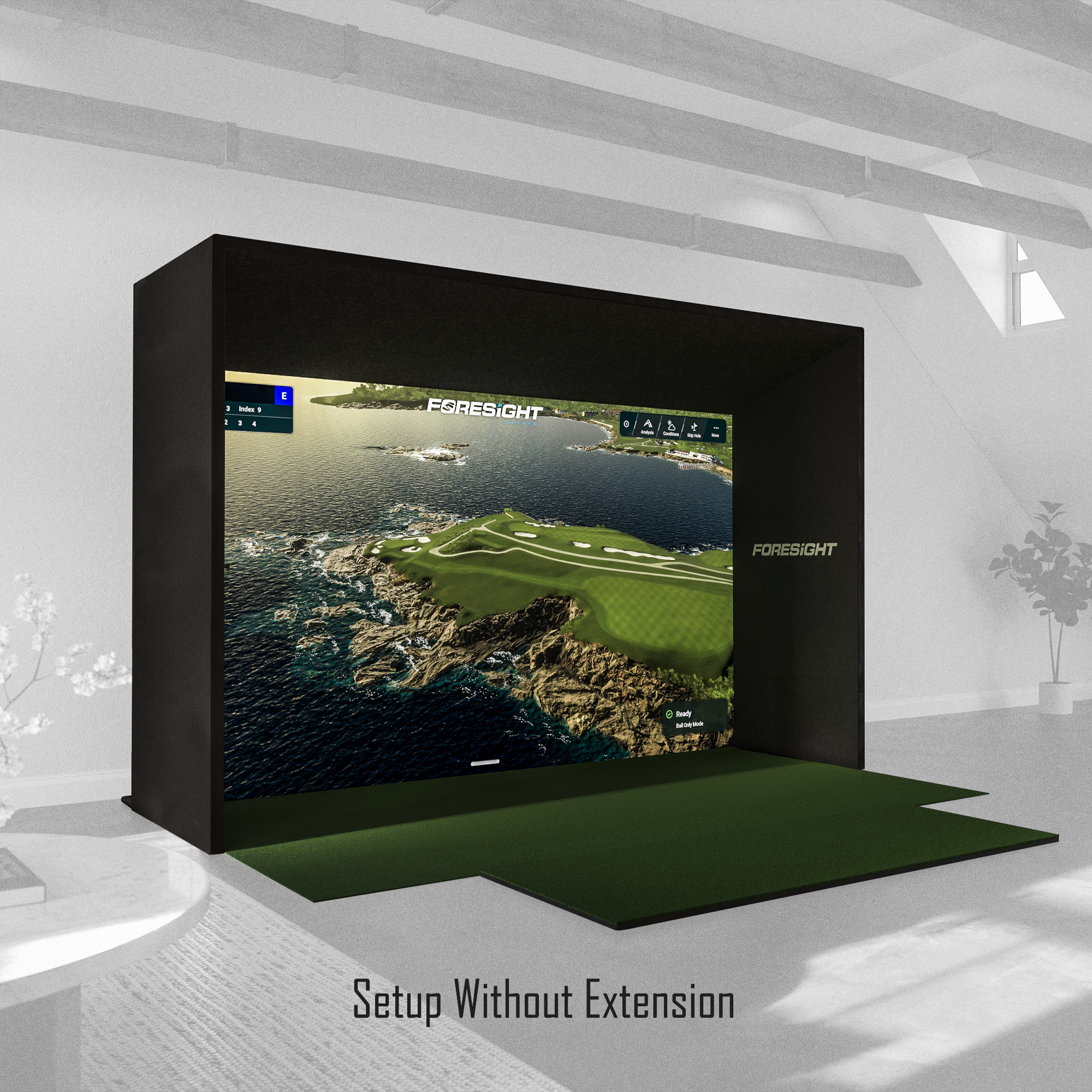 Sim In A Box Golf Simulator Bundle - Complete Simulator Kit with Falcon Launch Monitor