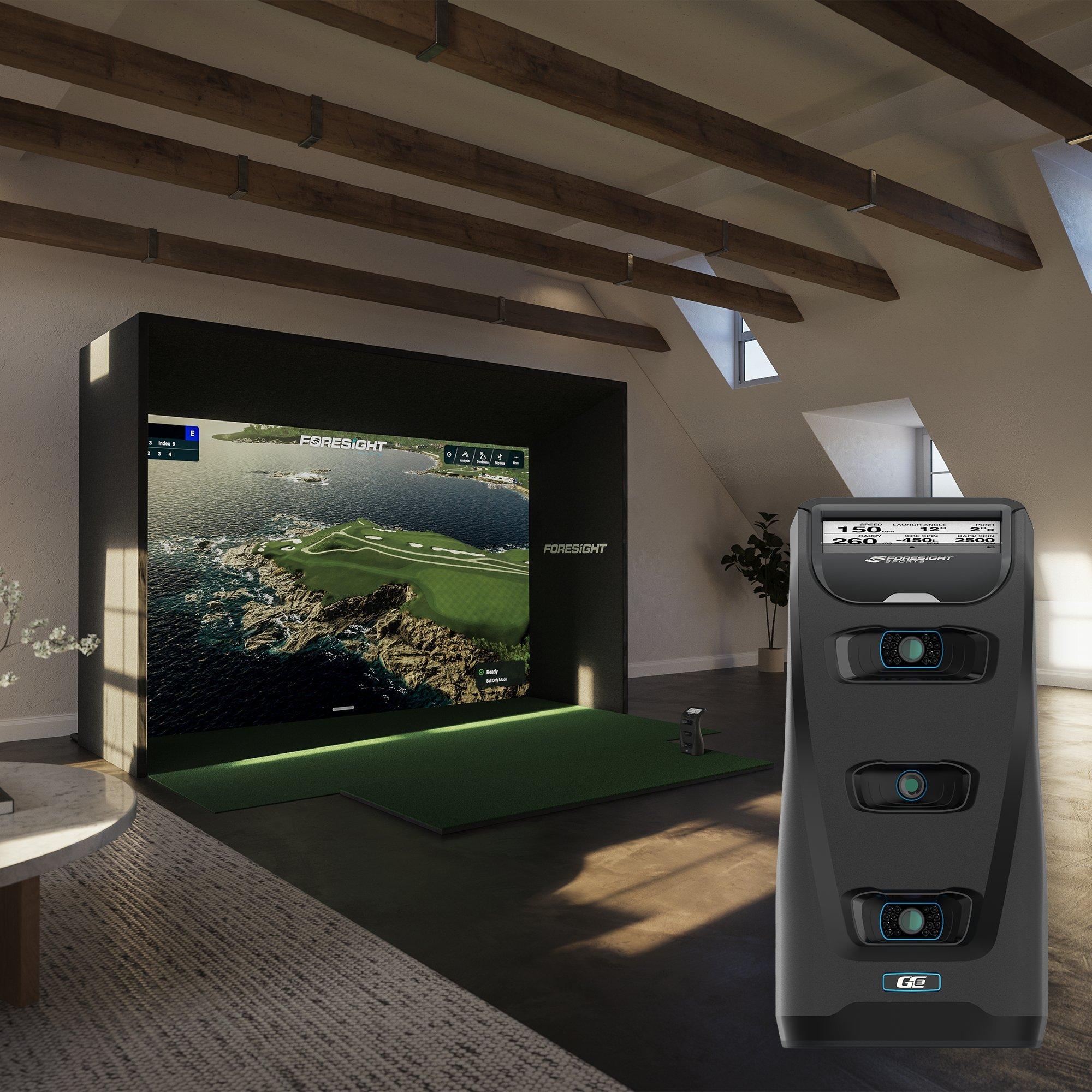 Sim In A Box Golf Simulator Bundle - Complete Simulator Kit with GC3 Launch Monitor