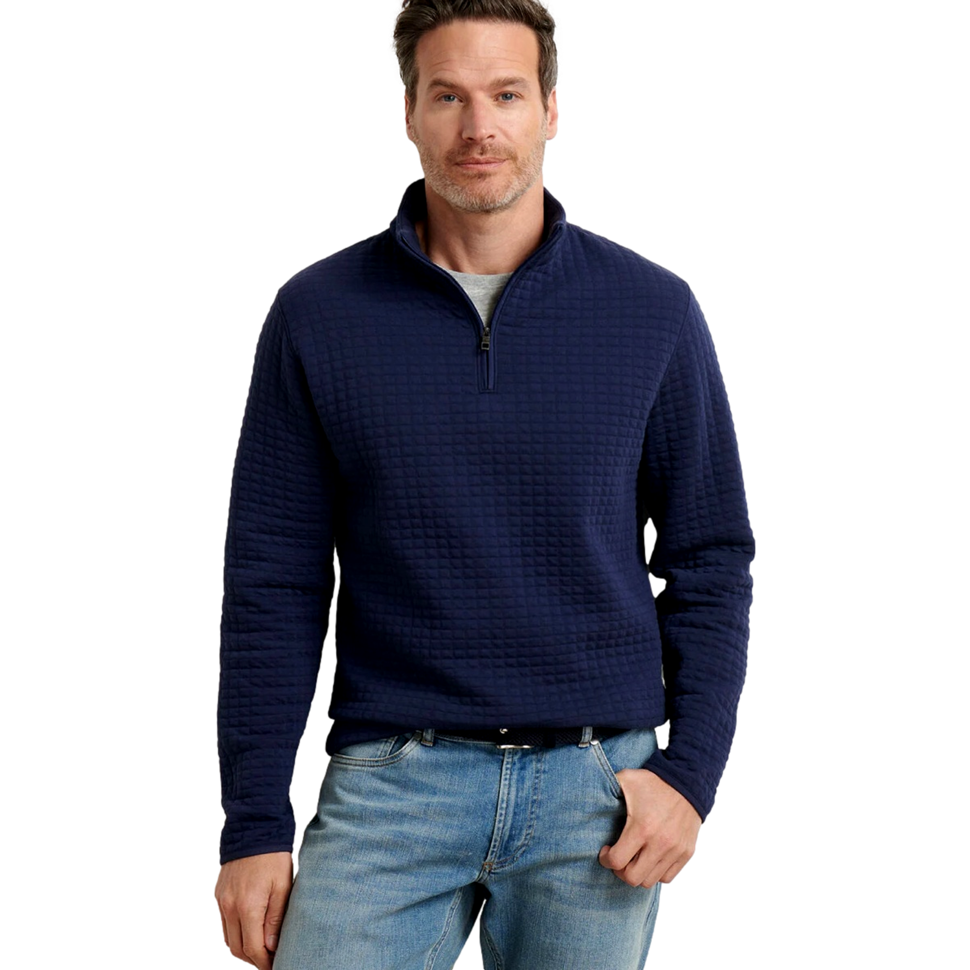 Quad Quilted Men's Golf Quarter Zip