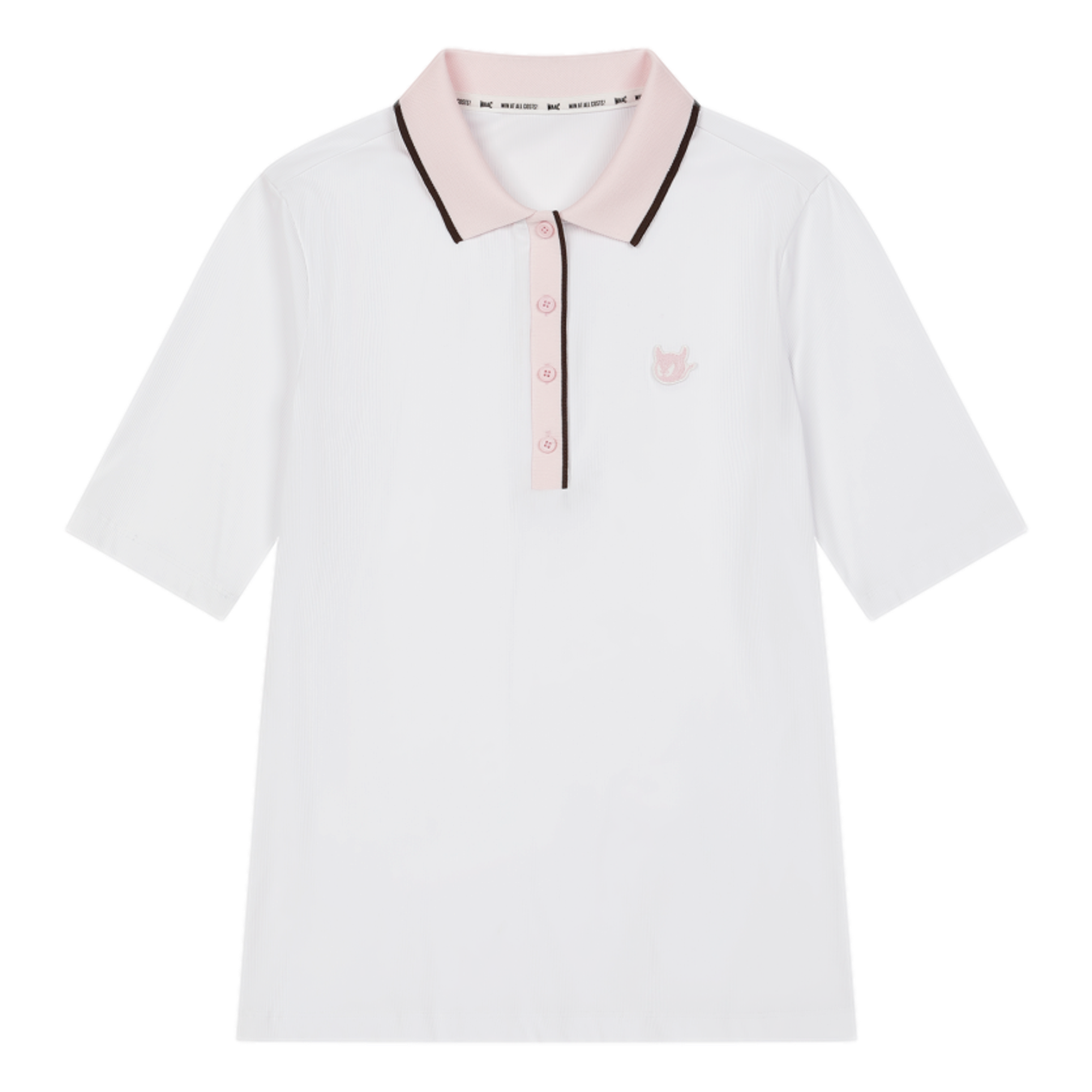 Slim Fit Rib Women's Short Sleeve Golf Polo Shirt