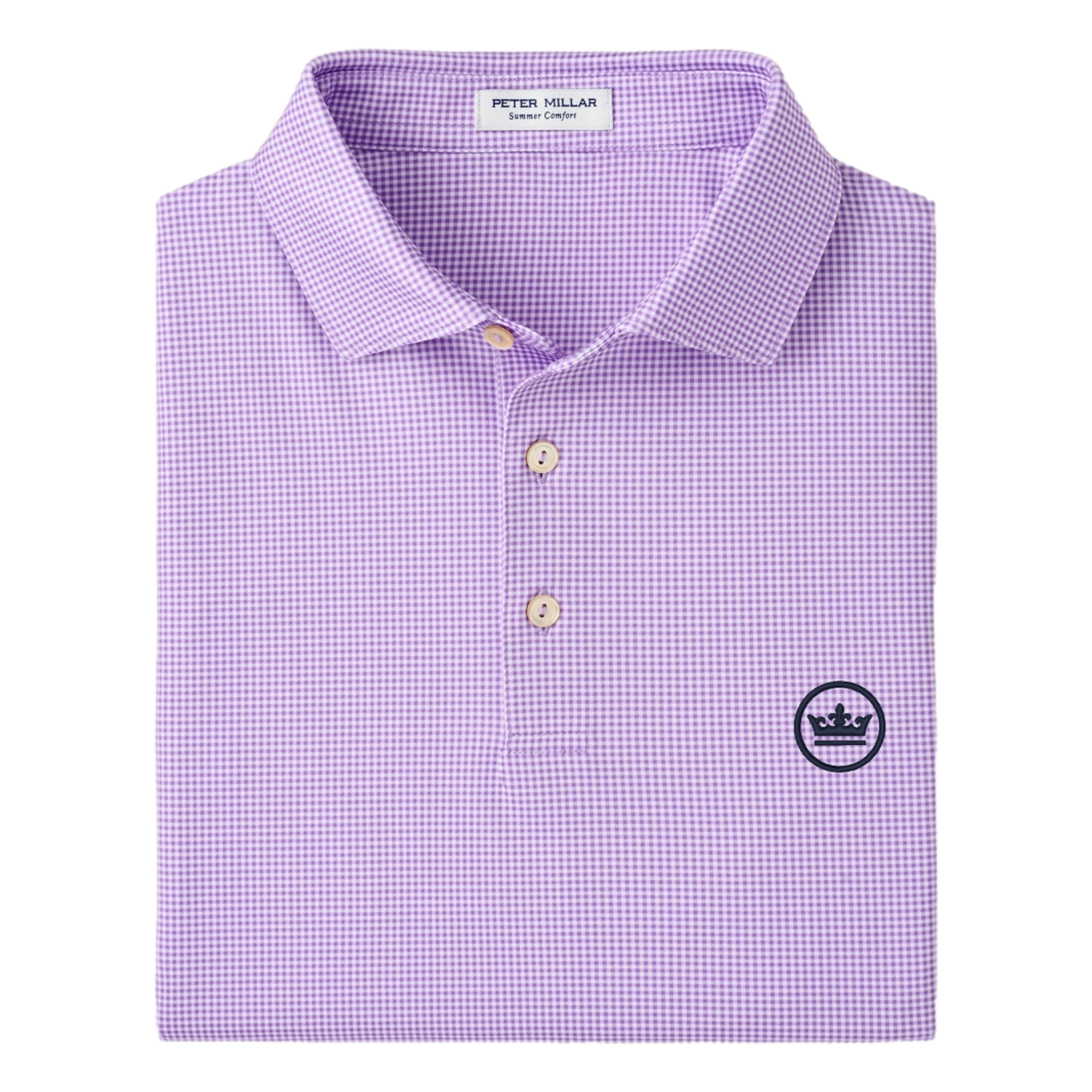 Gingham Performance Jersey Men's Golf Polo Shirt