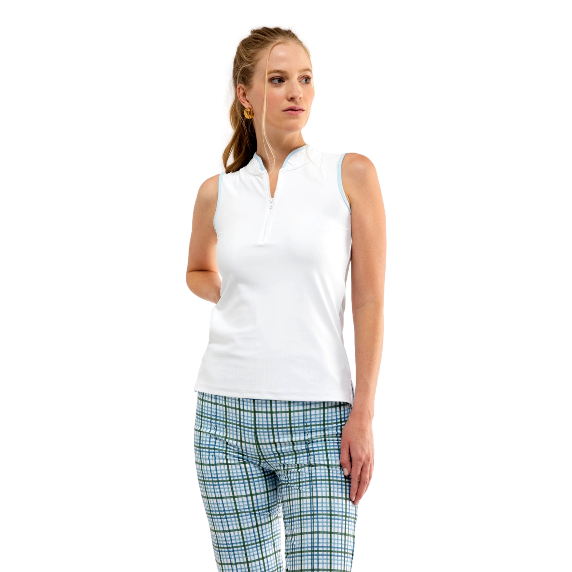 Kennedy Zip Women's Sleeveless Golf Polo Shirt