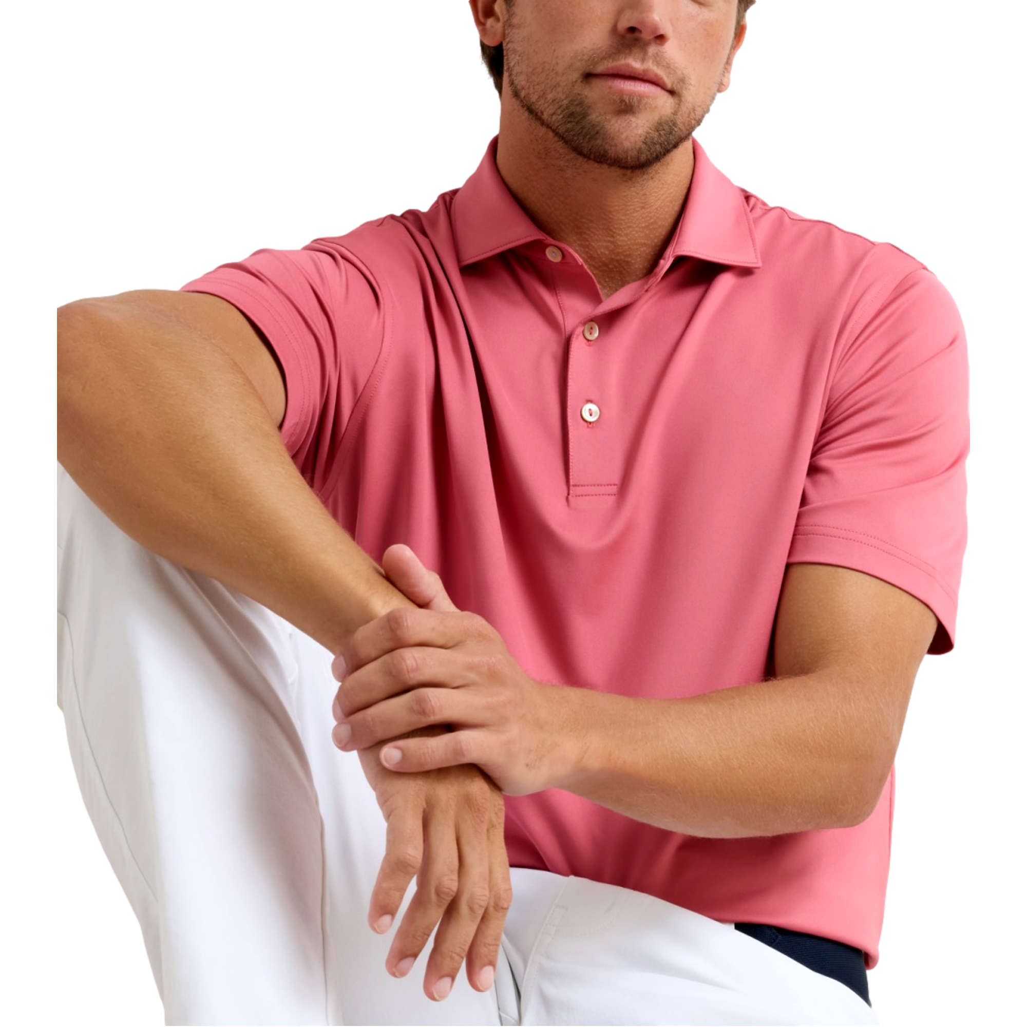 Solid Performance Jersey Men's Golf Polo Shirt