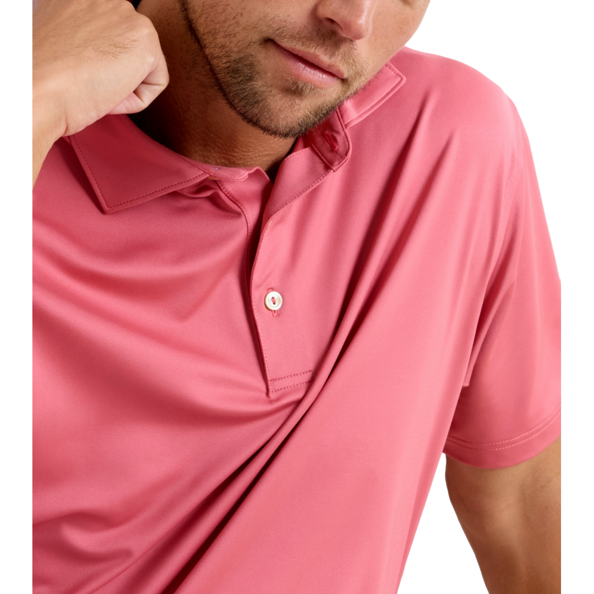 Solid Performance Jersey Men's Golf Polo Shirt