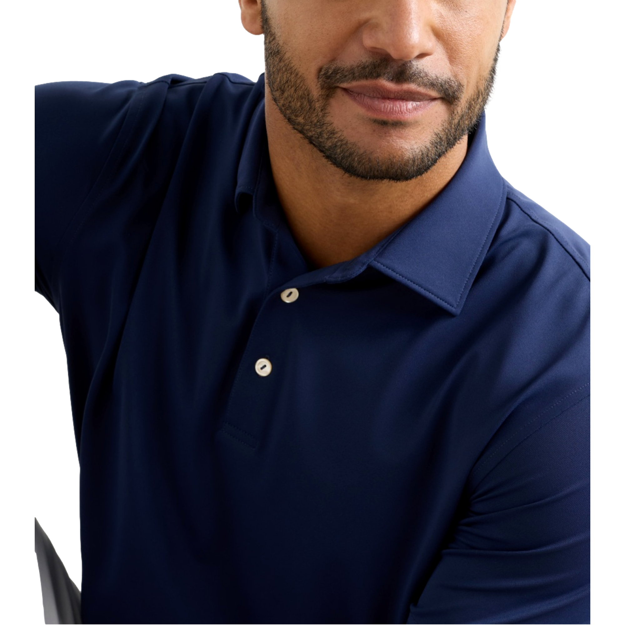 Solid Performance Mesh Men's Golf Polo Shirt