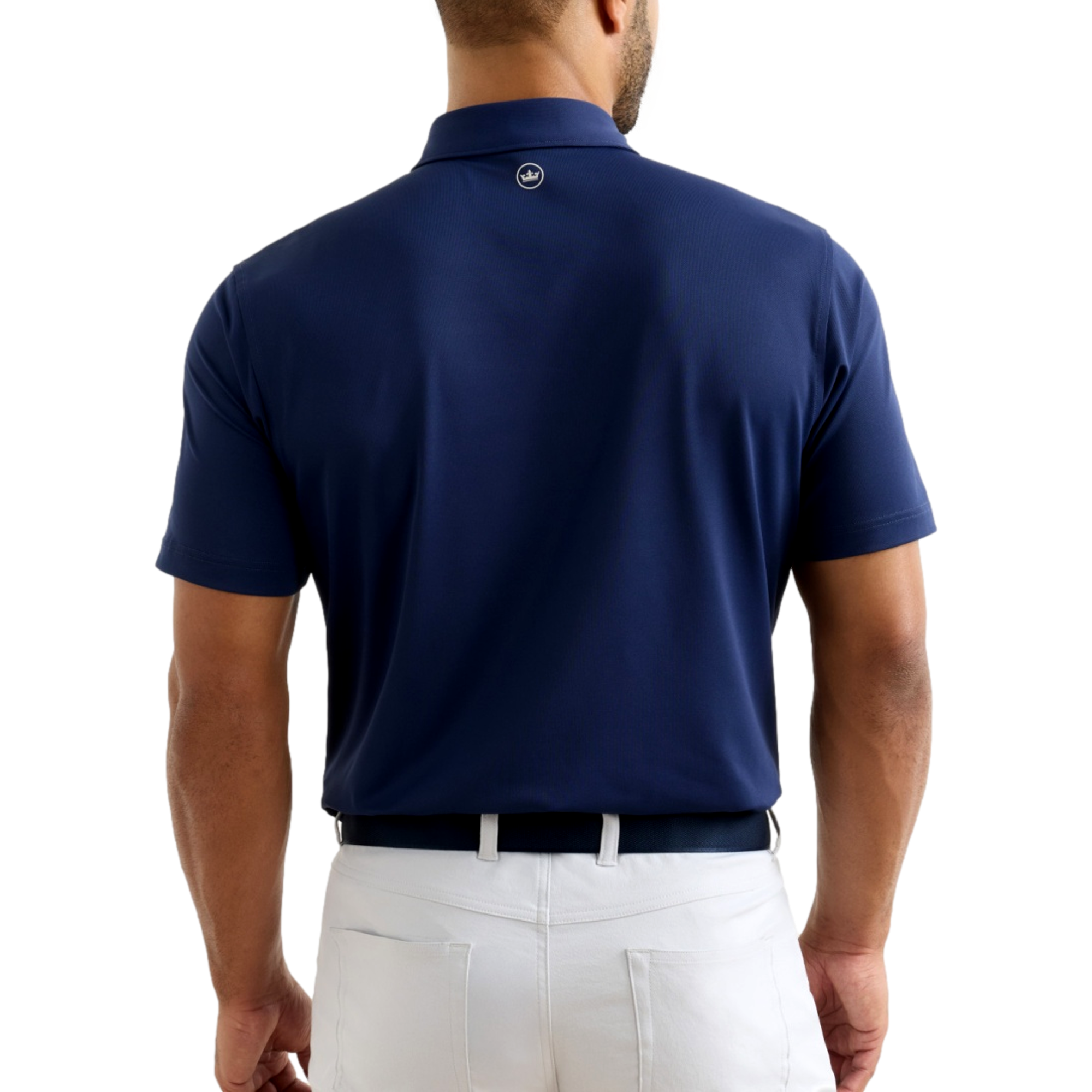 Solid Performance Mesh Men's Golf Polo Shirt
