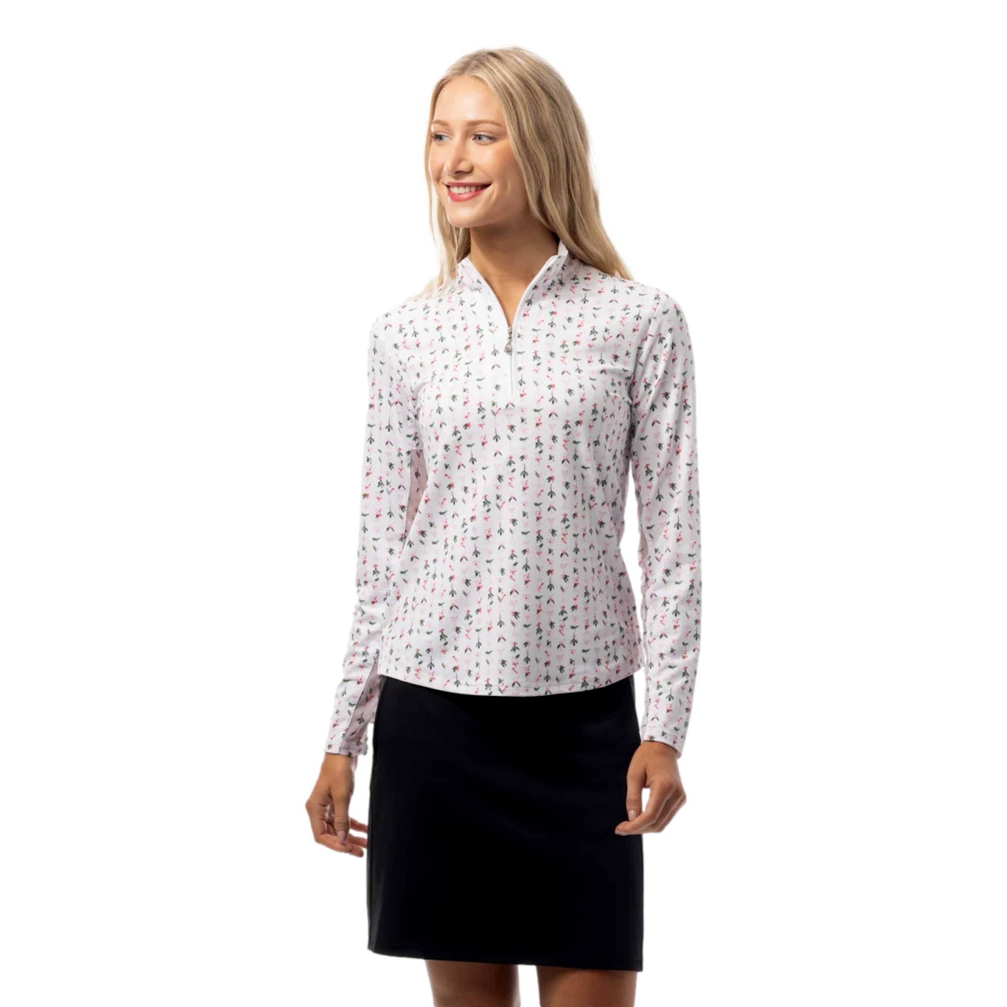 Candy Cane Cosmos Women's Golf Quarter Zip