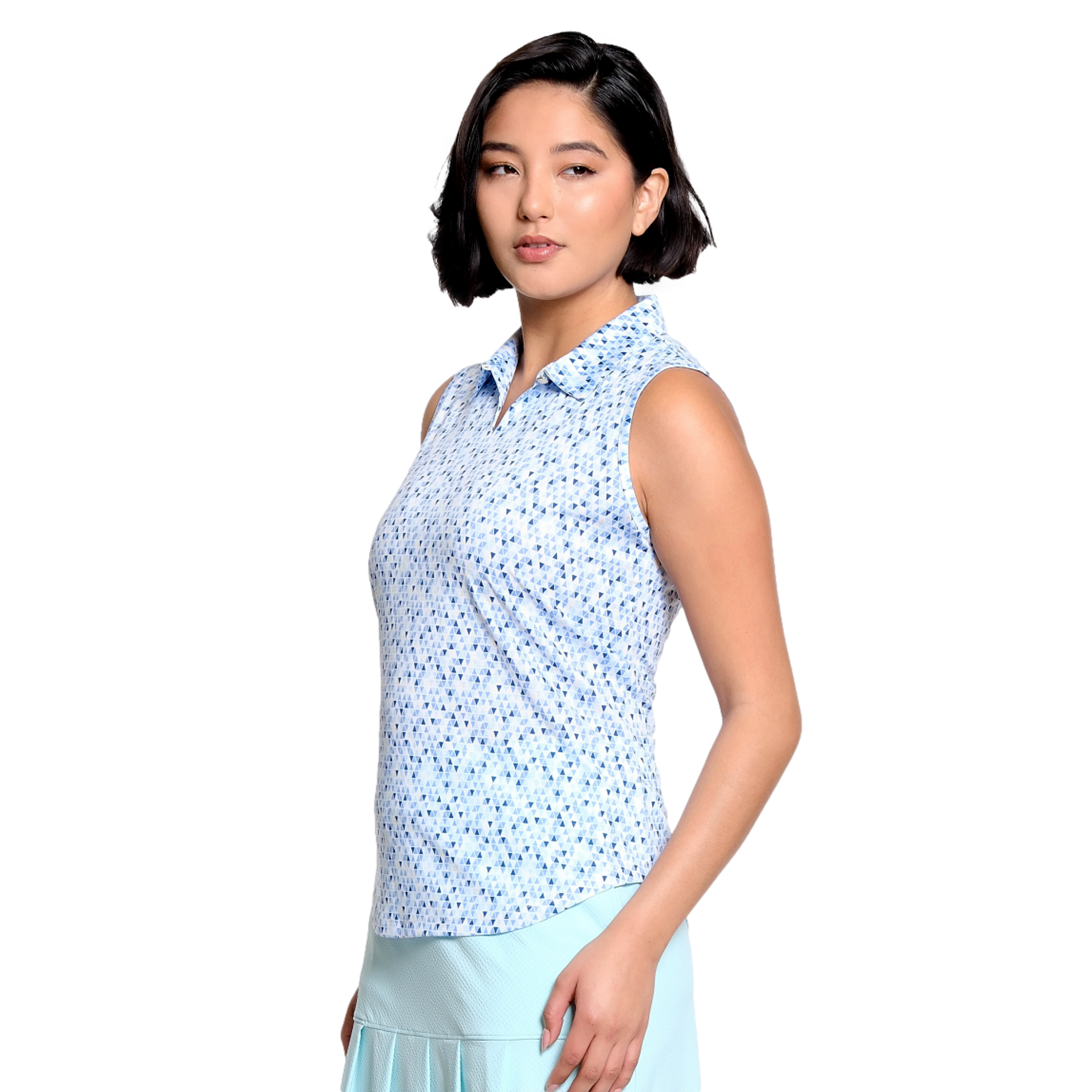 Holly Print Women's Sleeveless Golf Polo Shirt