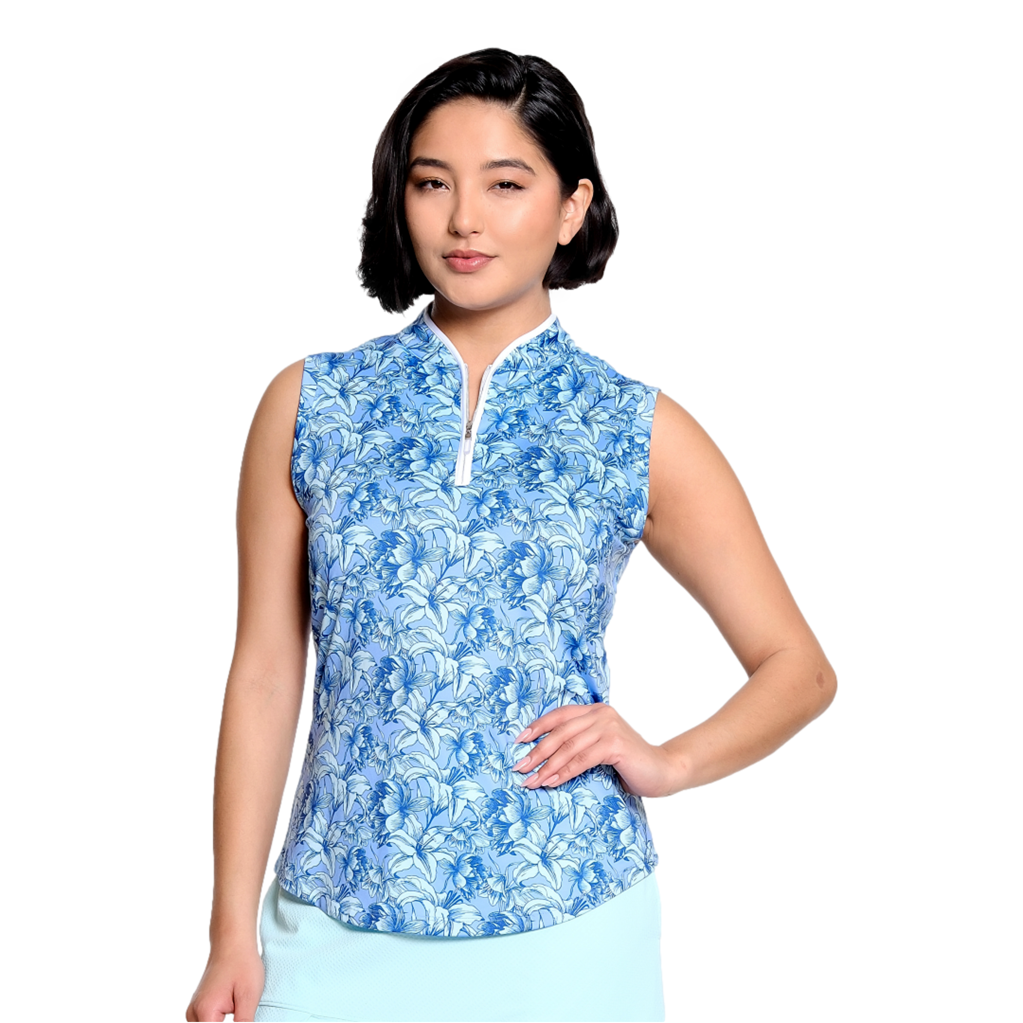 Savannah Print Women's Sleeveless Golf Polo Shirt
