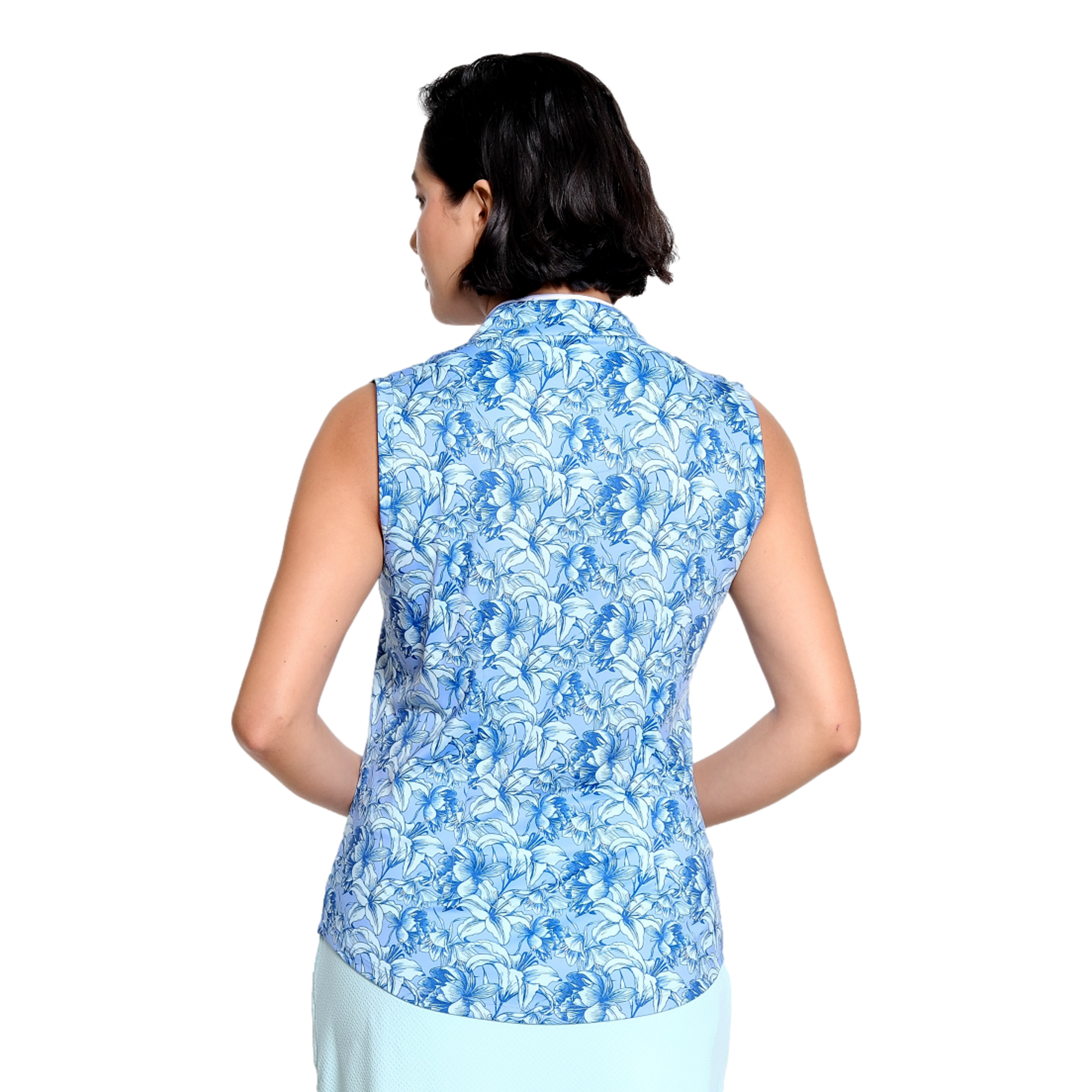 Savannah Print Women's Sleeveless Golf Polo Shirt