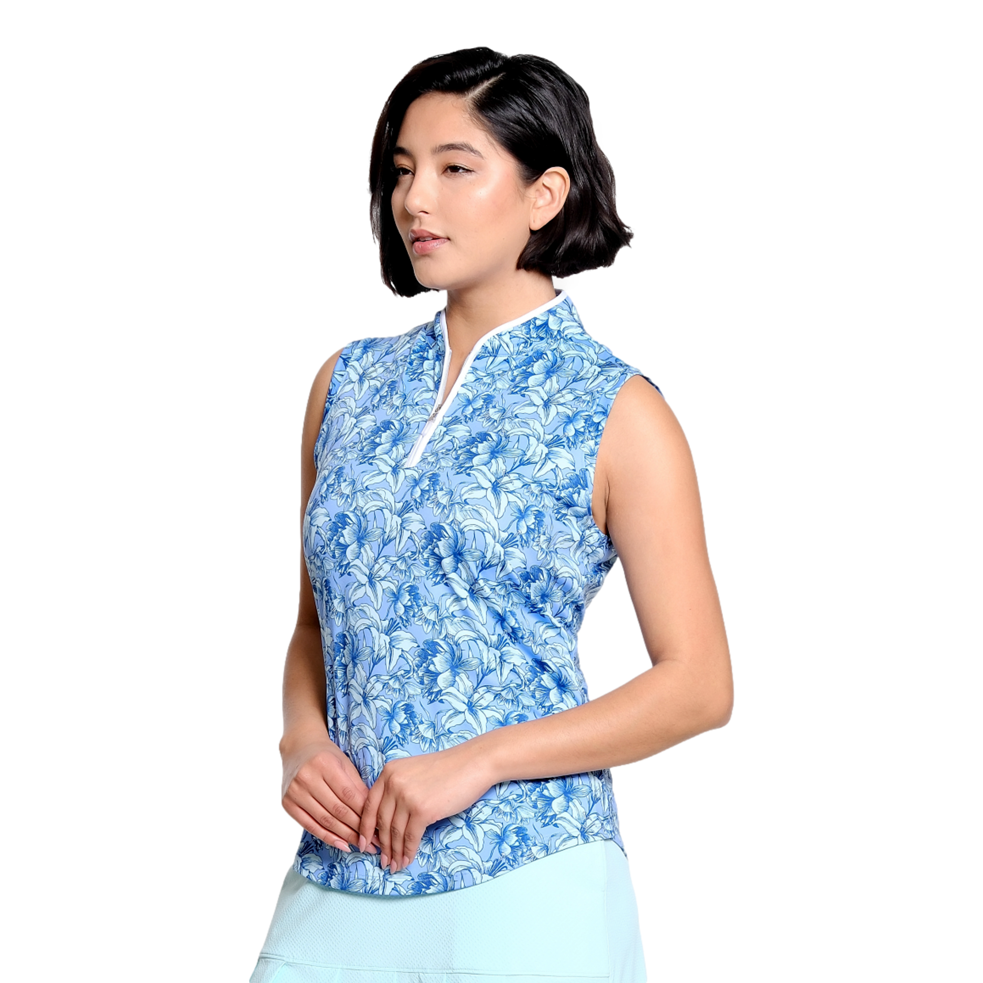 Savannah Print Women's Sleeveless Golf Polo Shirt