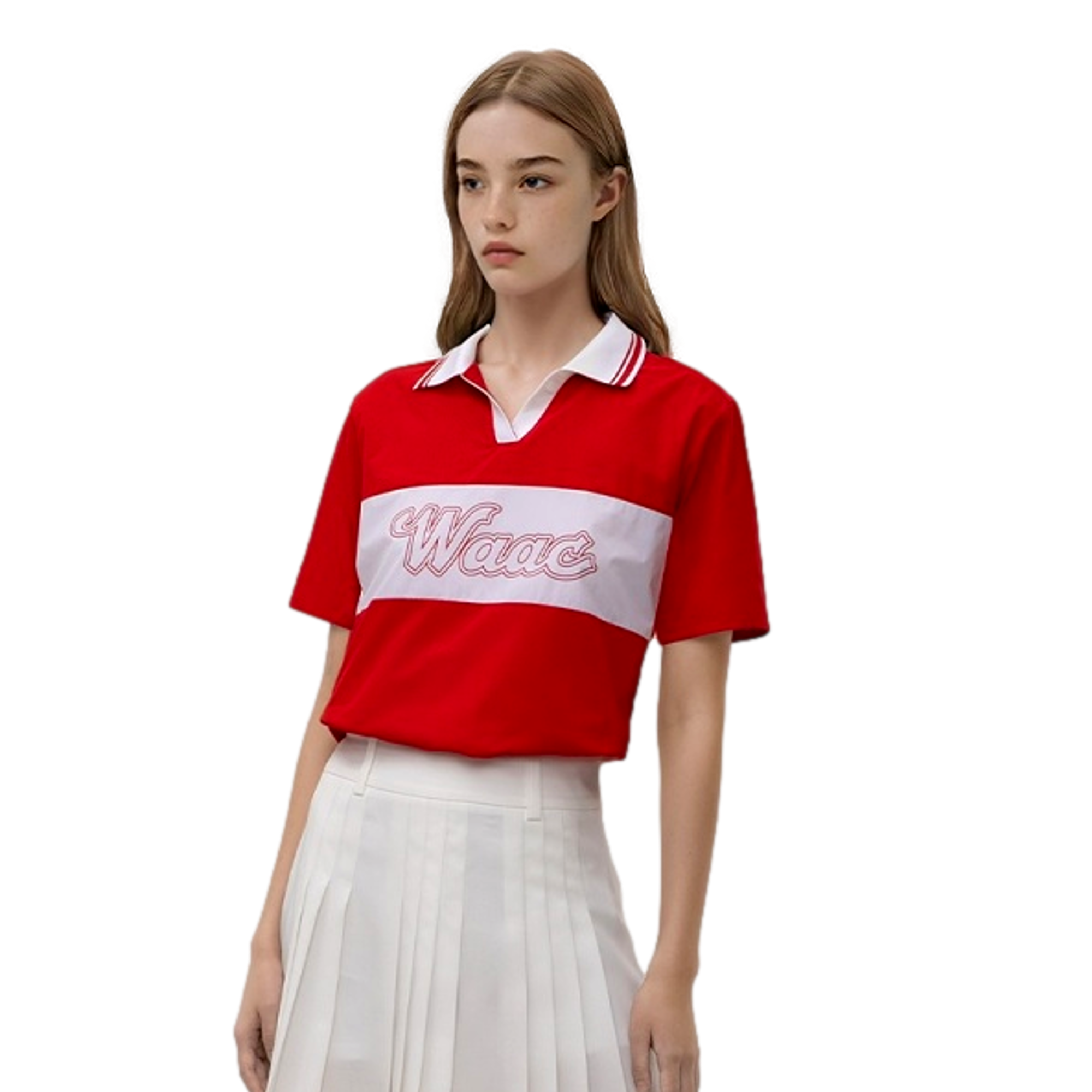 Rib Collar Stretch Women's Short Sleeve Golf Polo Shirt