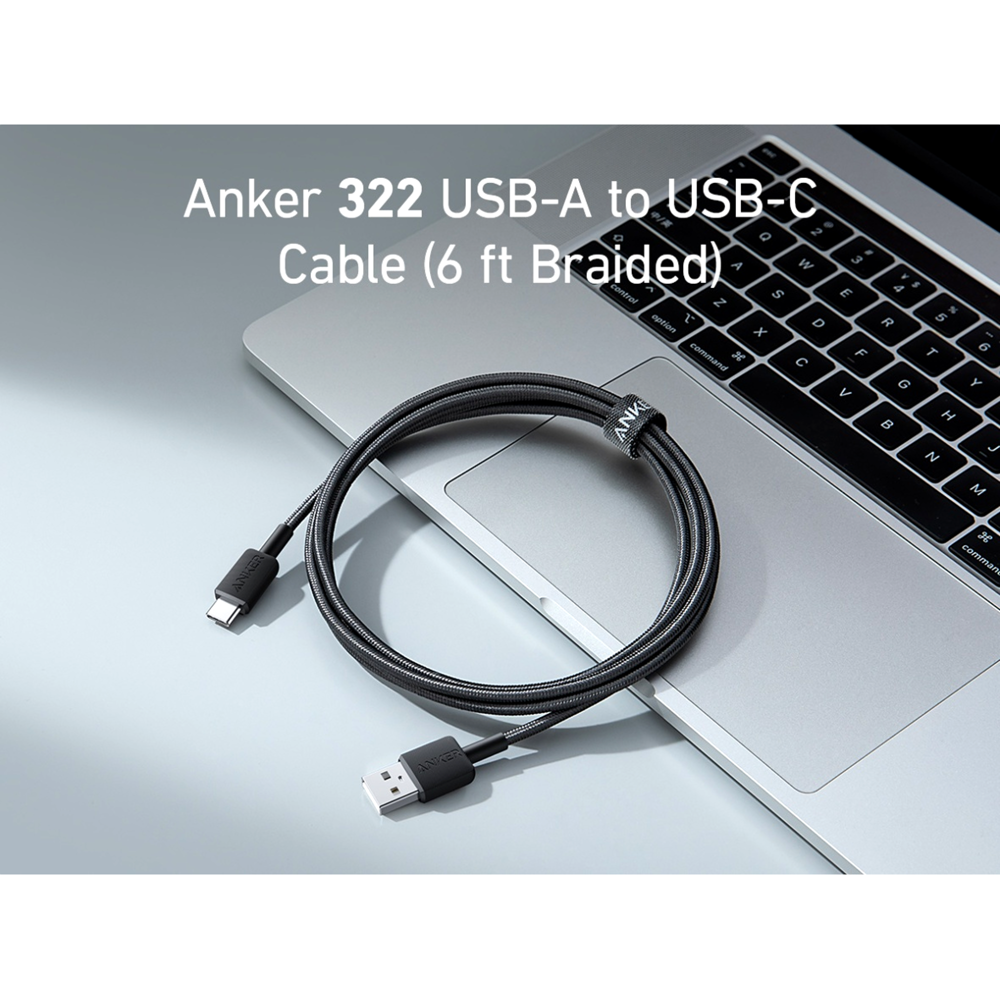 322 Braided USB-A to USB-C 6' Cable