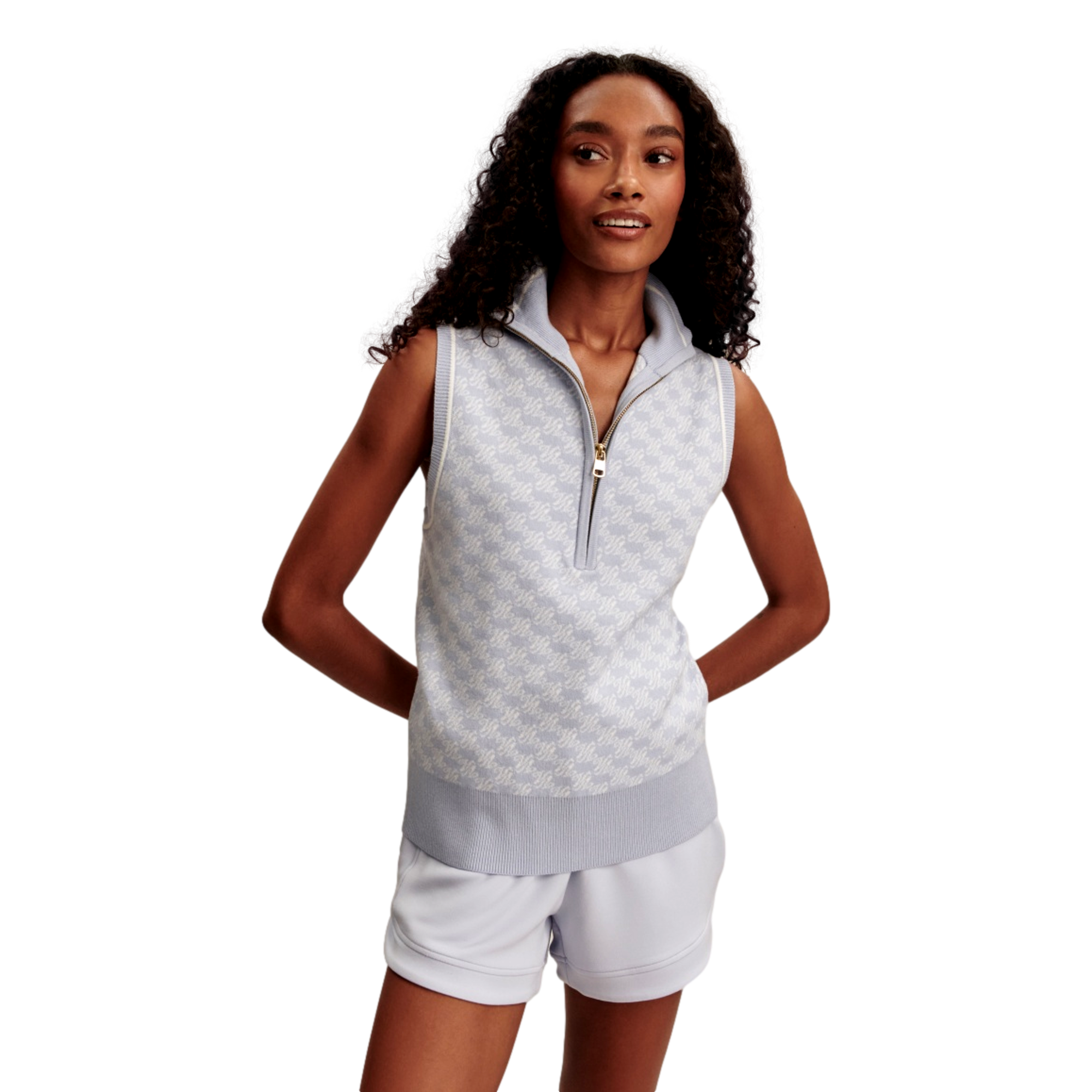 Vincent Half Zip Knit Women's Sleeveless Golf Shirt