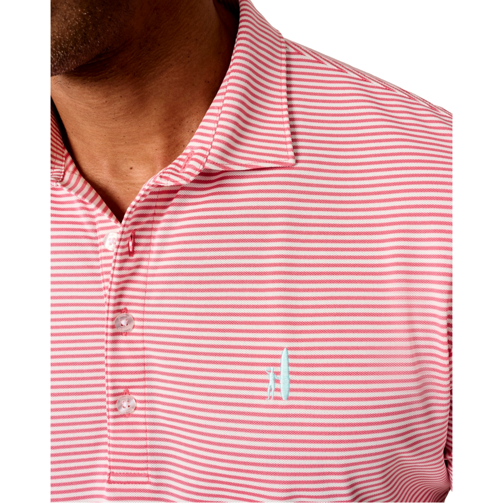 Dru Stripe Pique Men's Short Sleeve Golf Polo Shirt