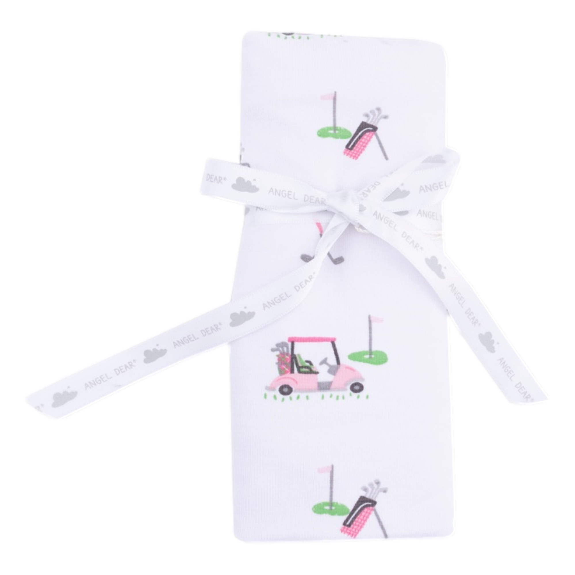 Baby Golf Carts Pink Ruffle Burp Cloth