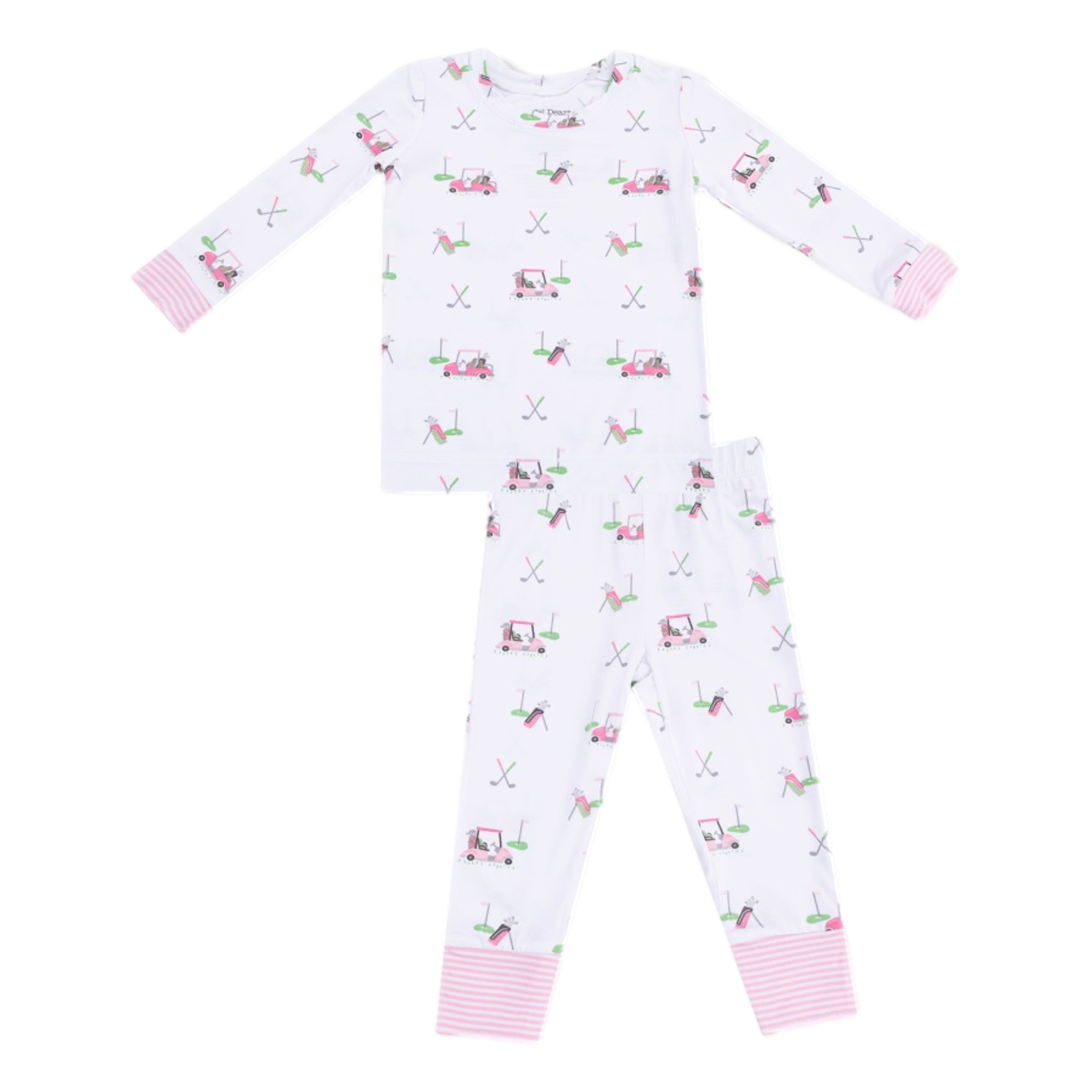 Baby Golf Carts Pink Long Sleeve Loungewear Set