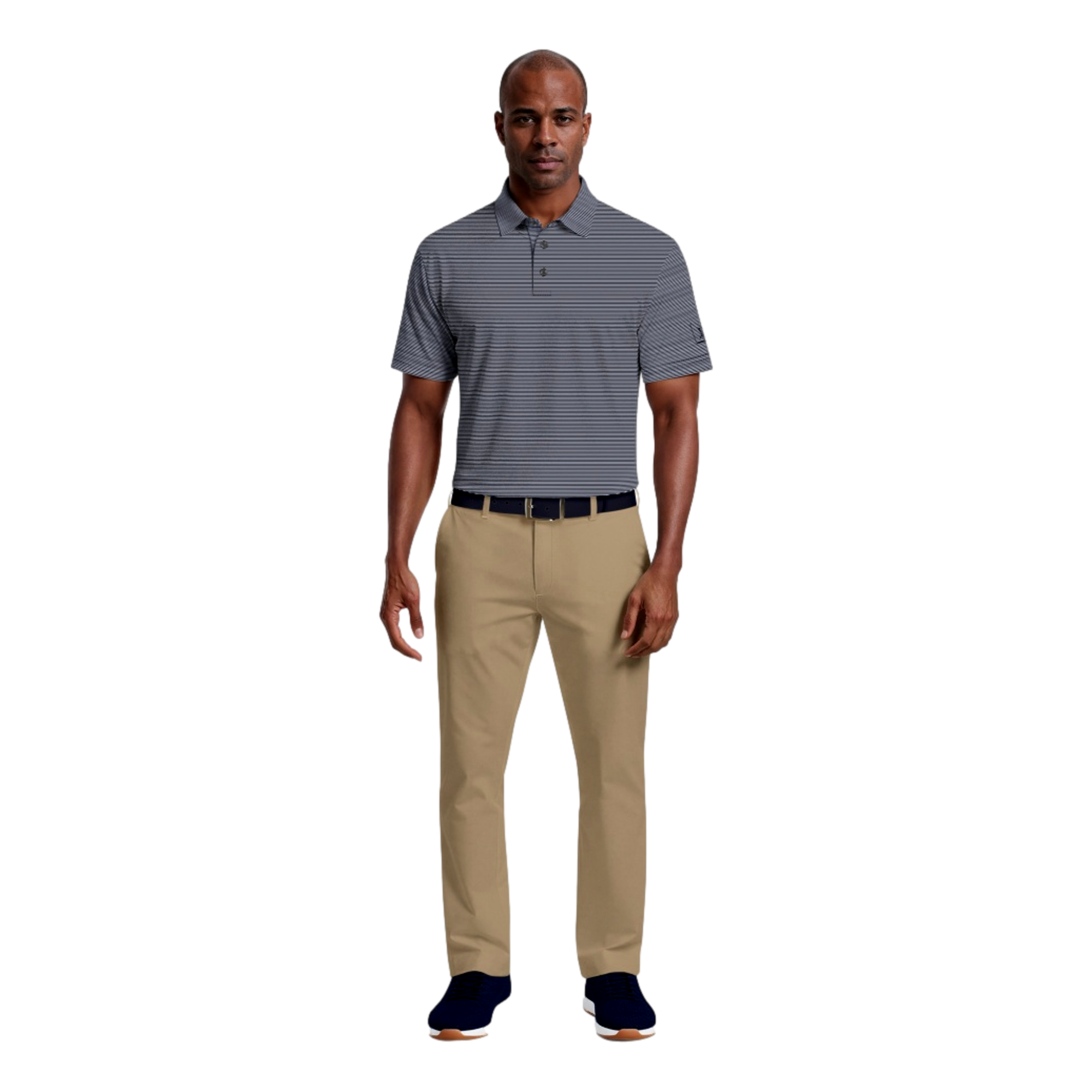 Cooling Stripe Men's Golf Polo Shirt