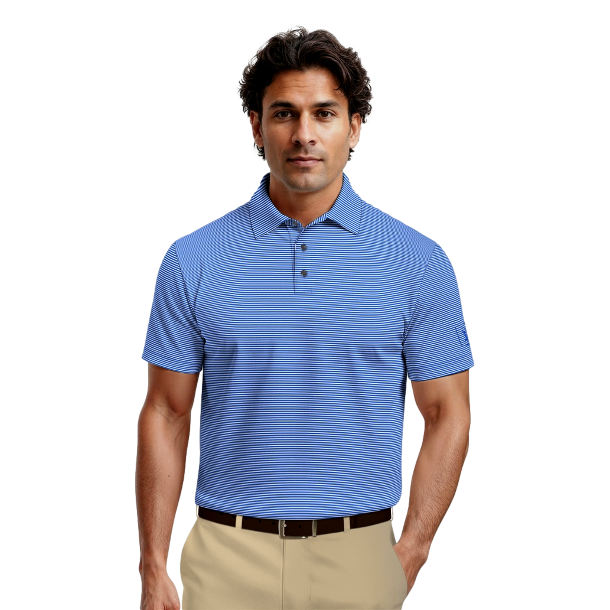 Cooling Stripe Men's Golf Polo Shirt