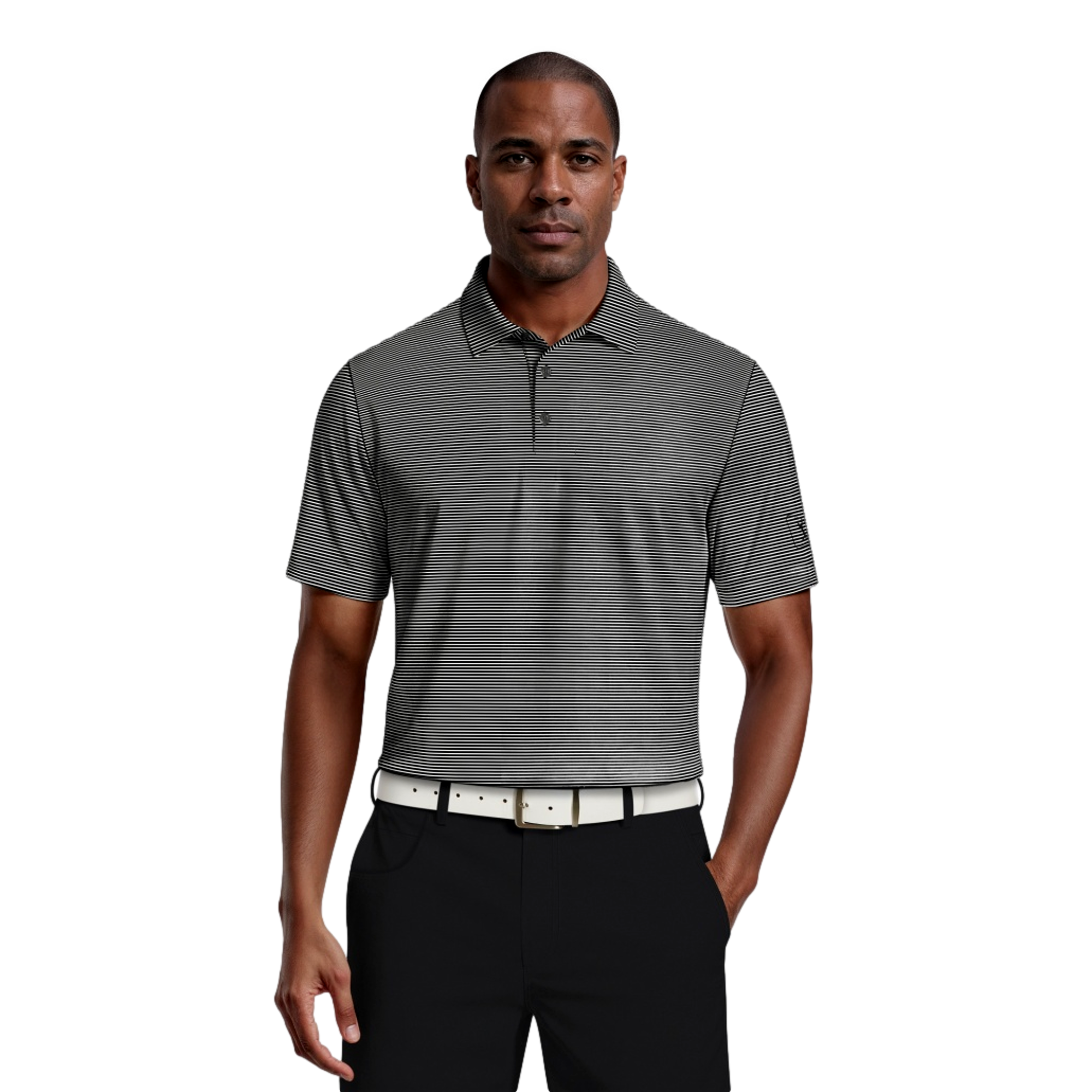 Cooling Stripe Men's Golf Polo Shirt