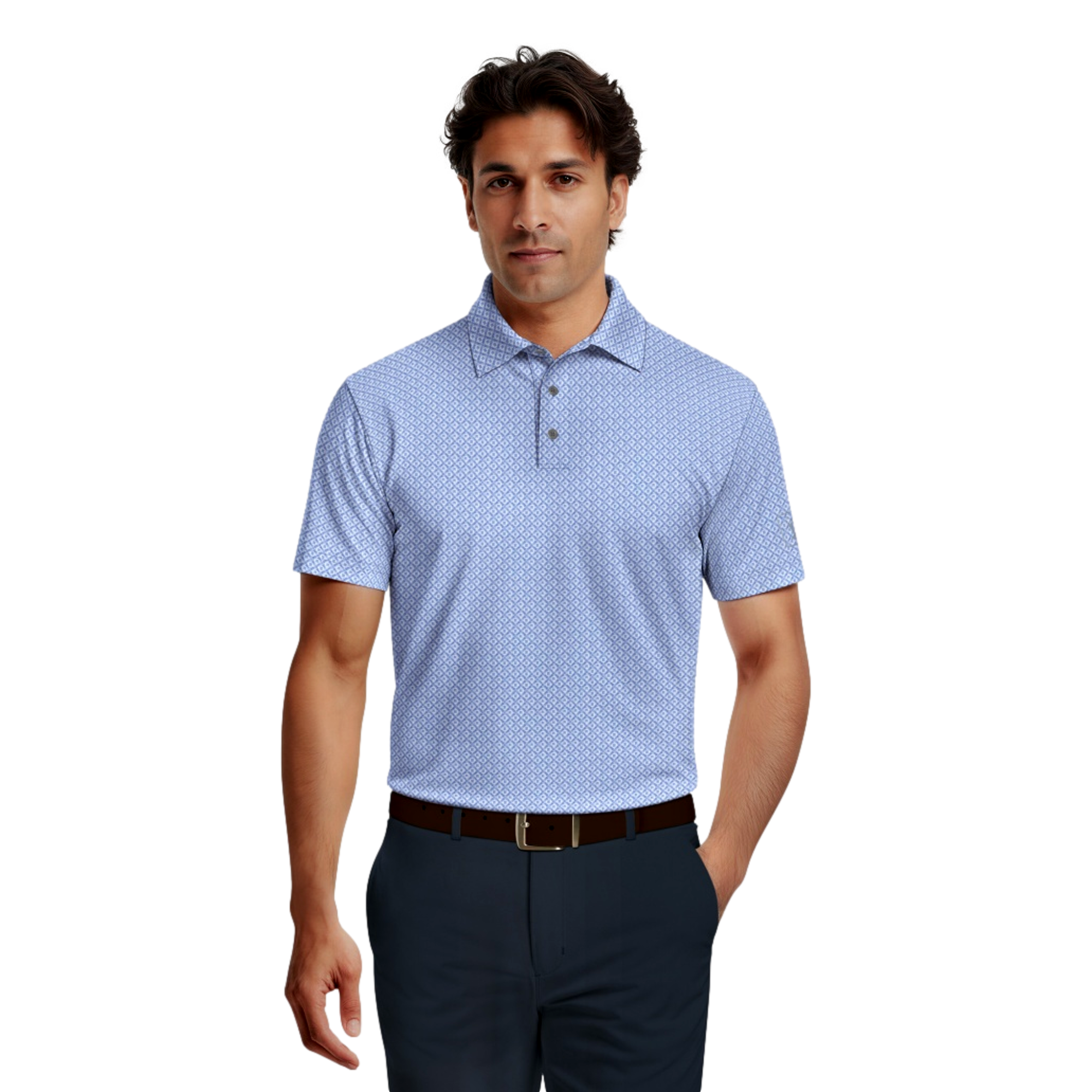 Essential Geo Printed Men's Golf Polo Shirt
