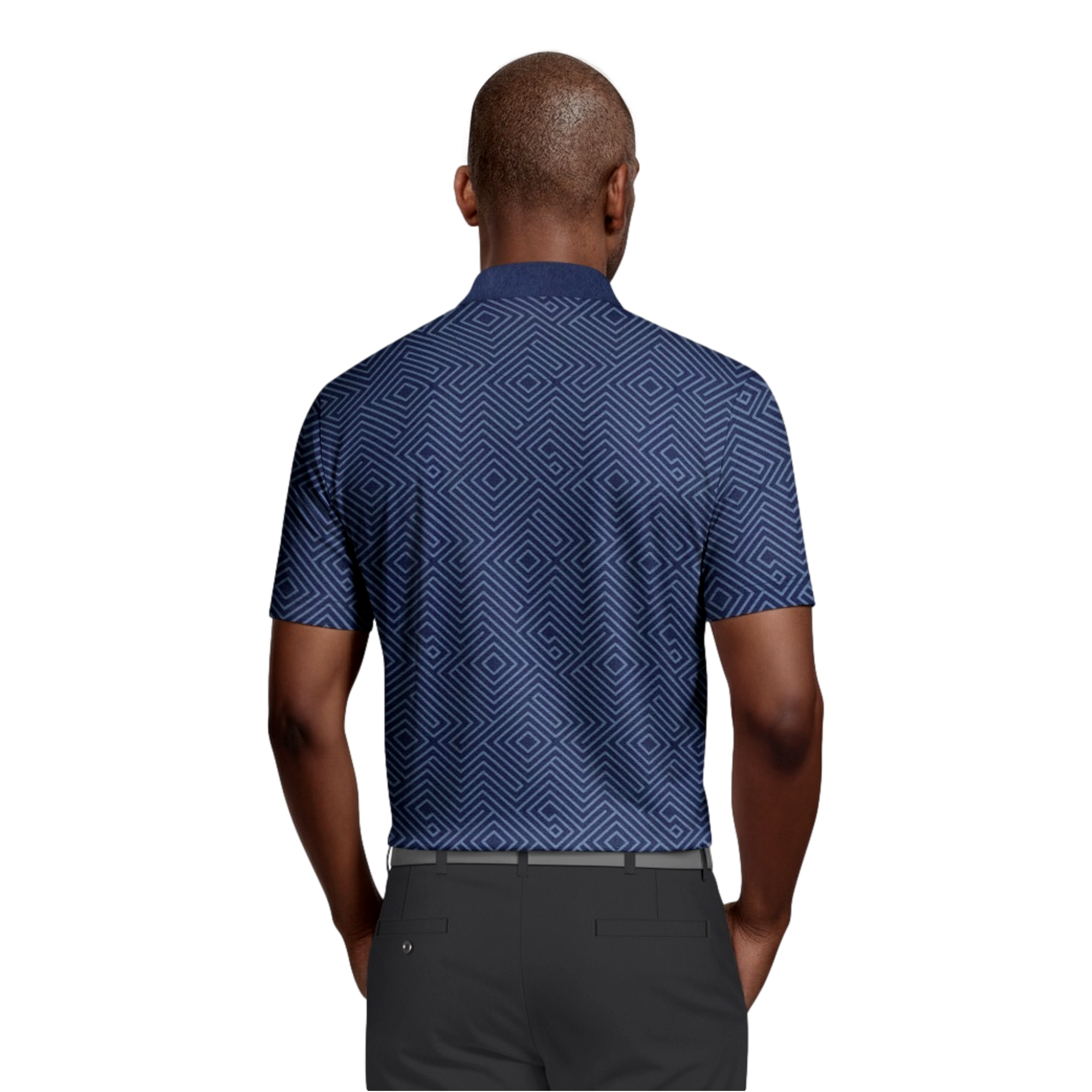 Linear Jaspe Printed Men's Golf Polo Shirt