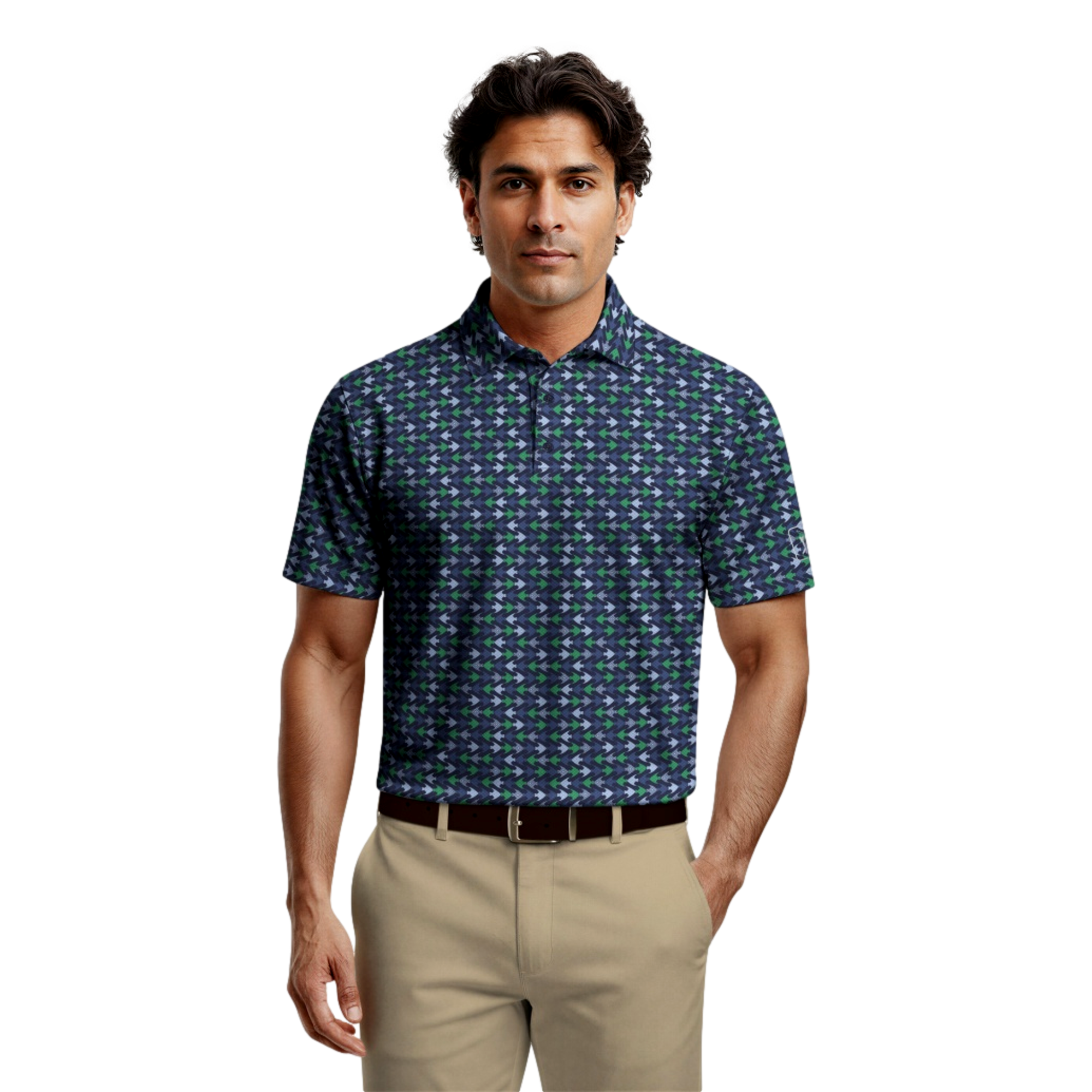 All Over Novelty Printed Men's Golf Polo Shirt