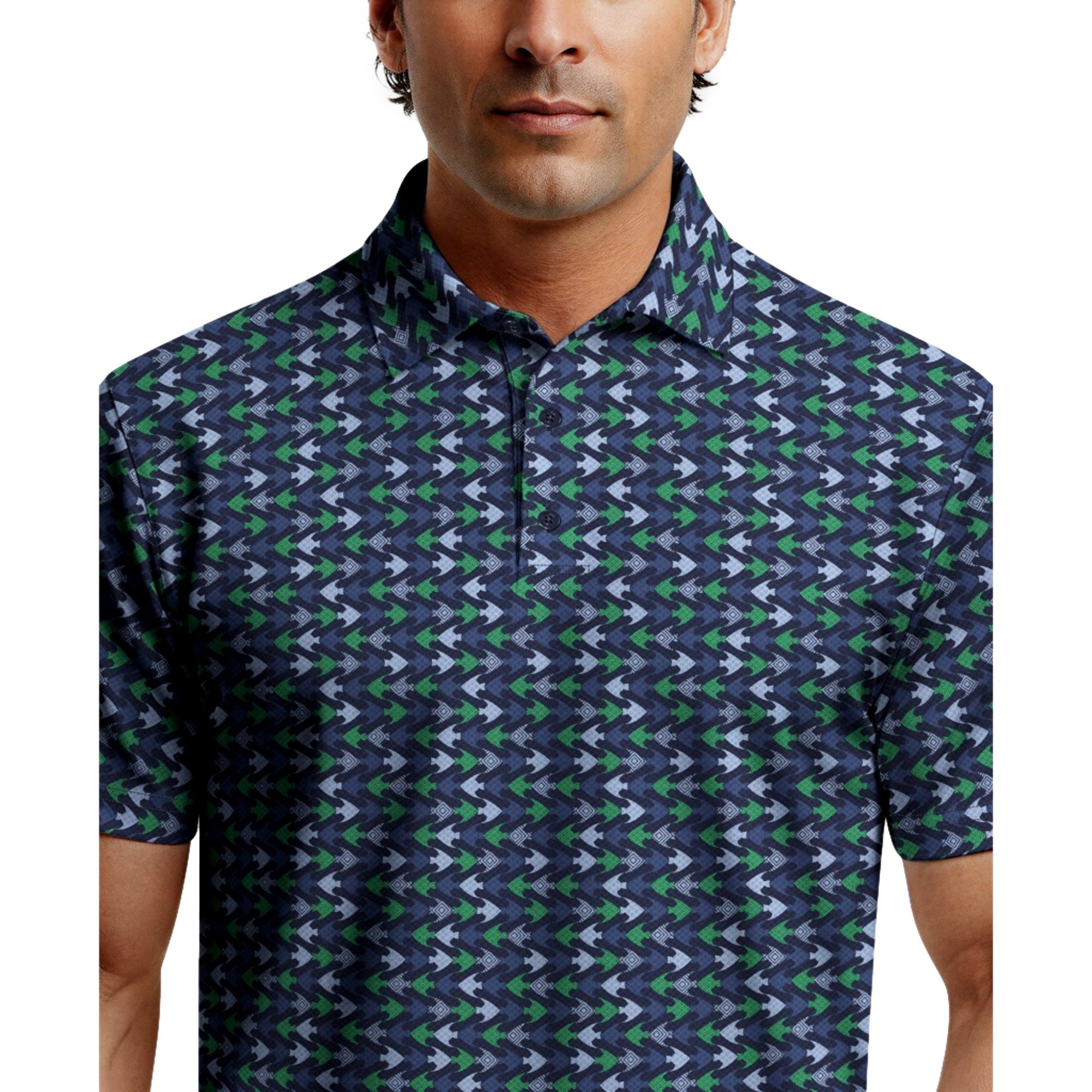 All Over Novelty Printed Men's Golf Polo Shirt