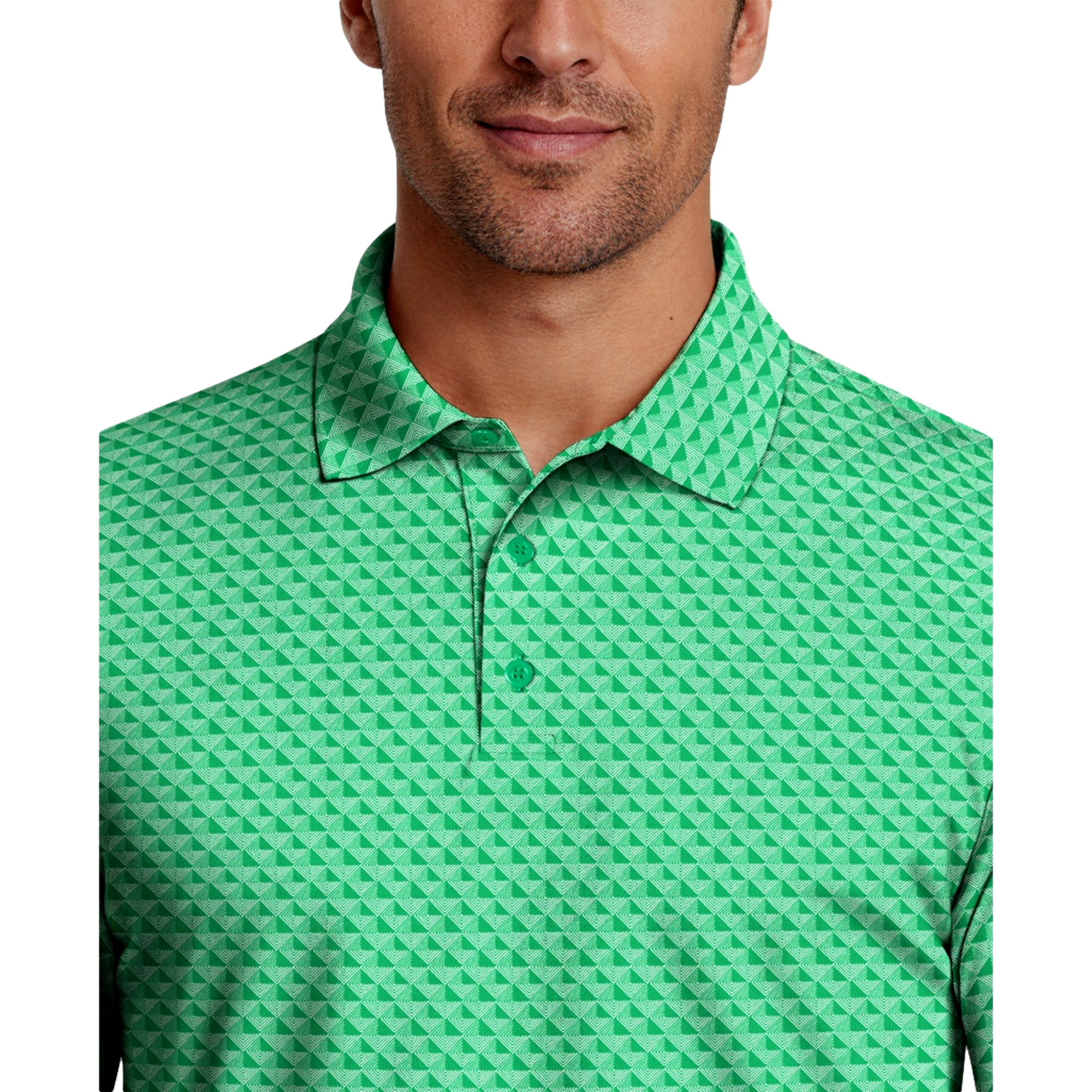 Linear Geometric Printed Men's Golf Polo Shirt