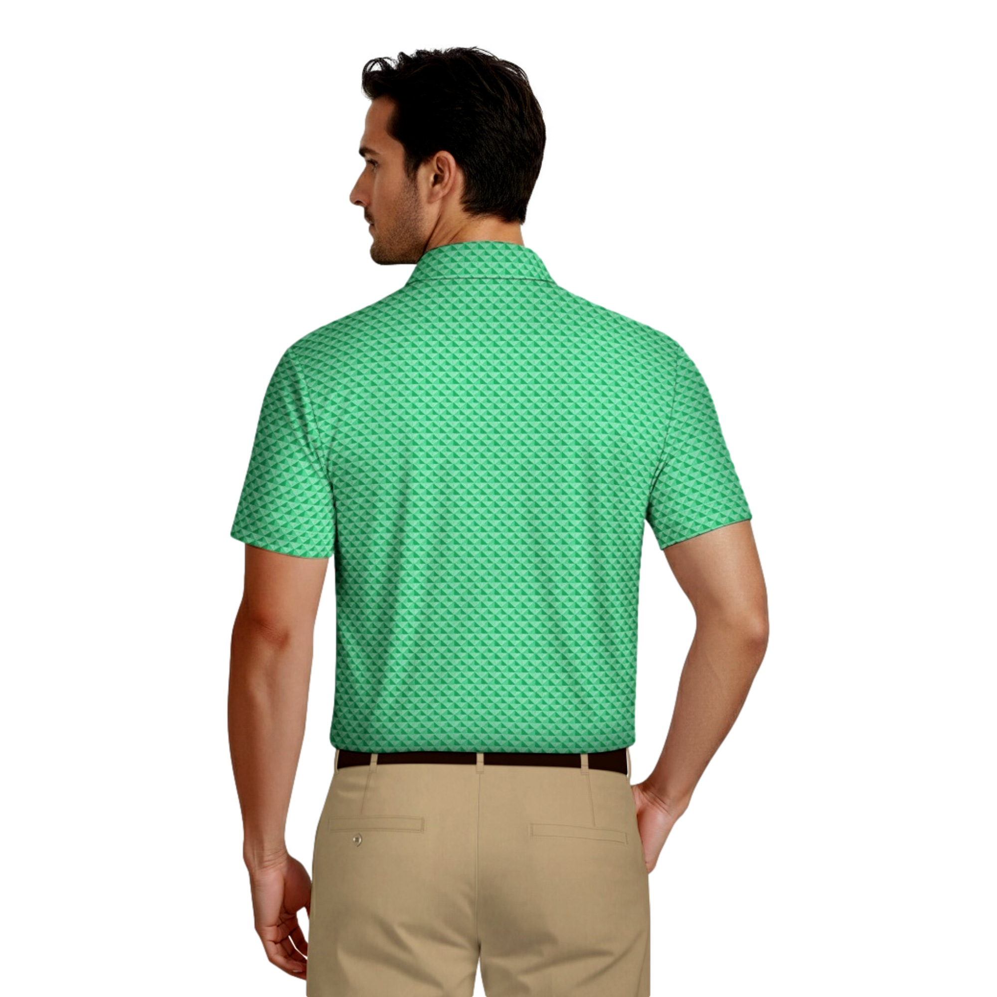 Linear Geometric Printed Men's Golf Polo Shirt
